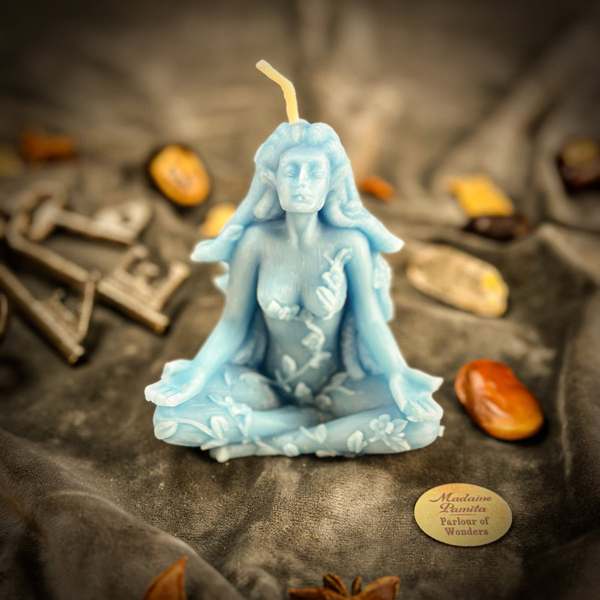 Forest Fairy Candle Spell Kit in Blue for Sagittarius healing magic