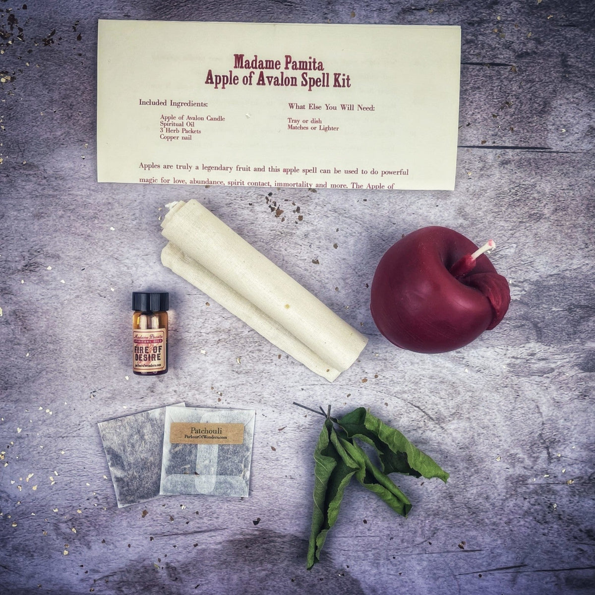 Apple of Avalon Candle Spell Kit for Virgo love magic