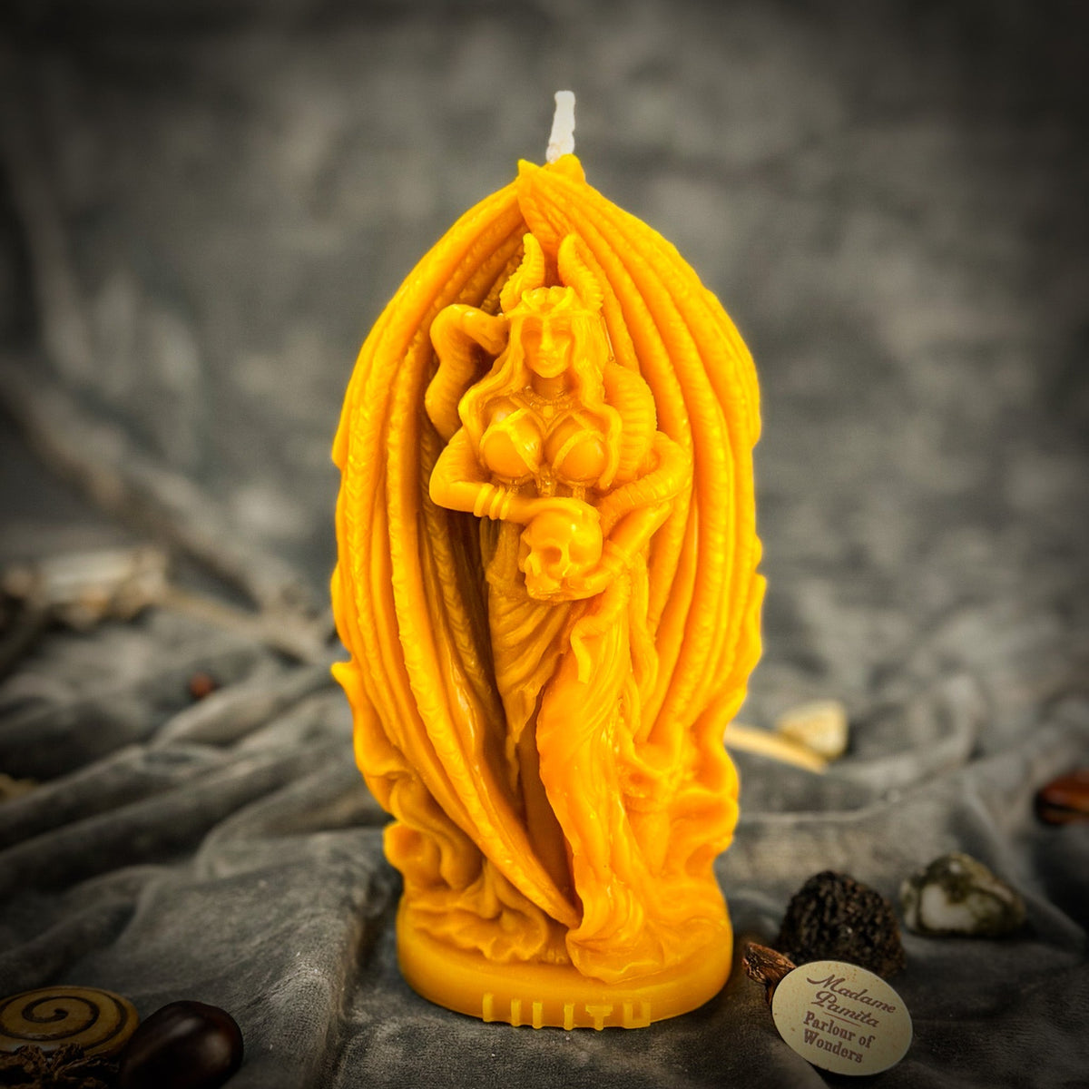 Lilith Feminine Empowerment Candle Spell Kit - Independence & Goddess Magic in Yellow for Scorpio success magic