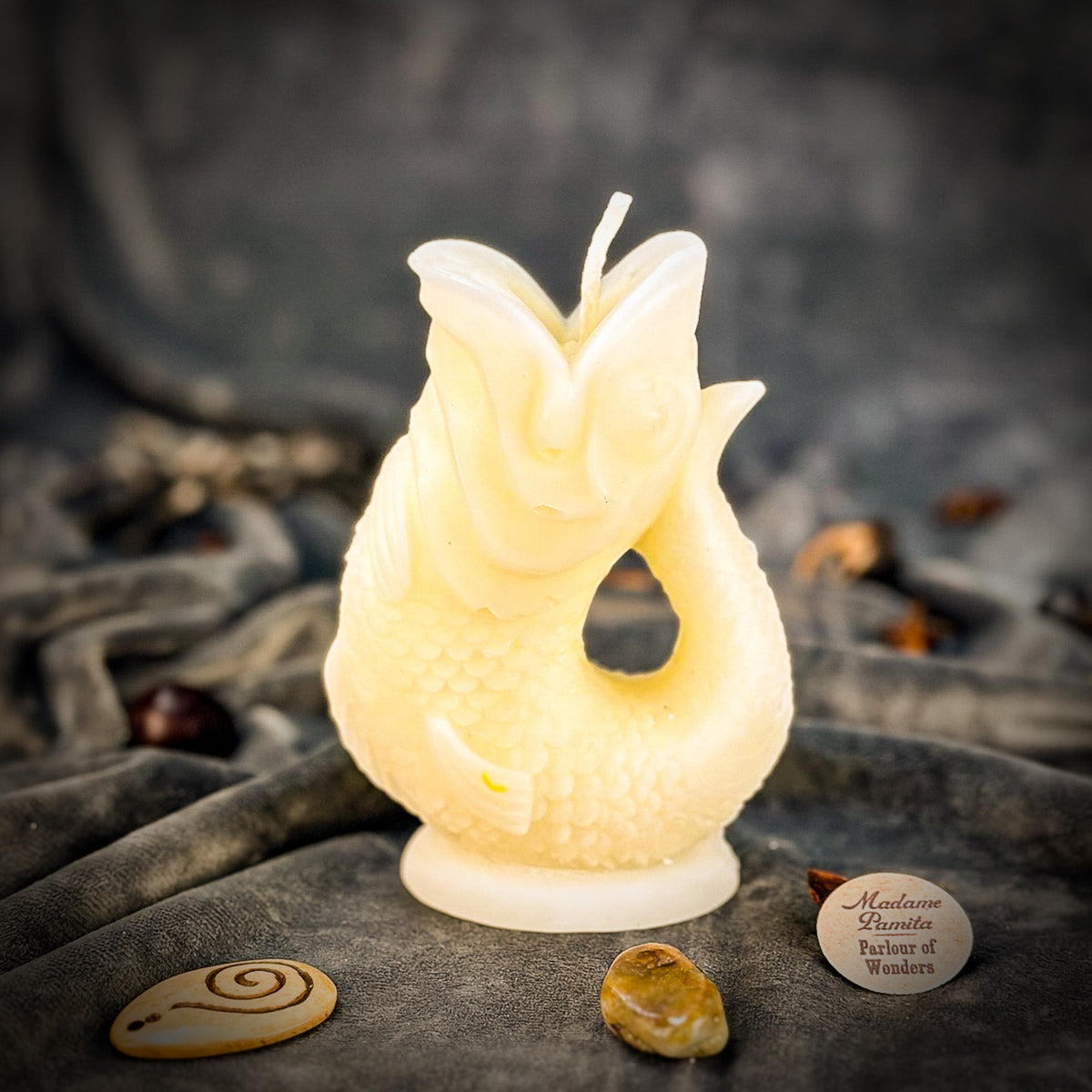 Magic Fish Wishing Candle Spell Kit - Manifestation & Dream Magic in White for Pisces spiritual cleansing magic