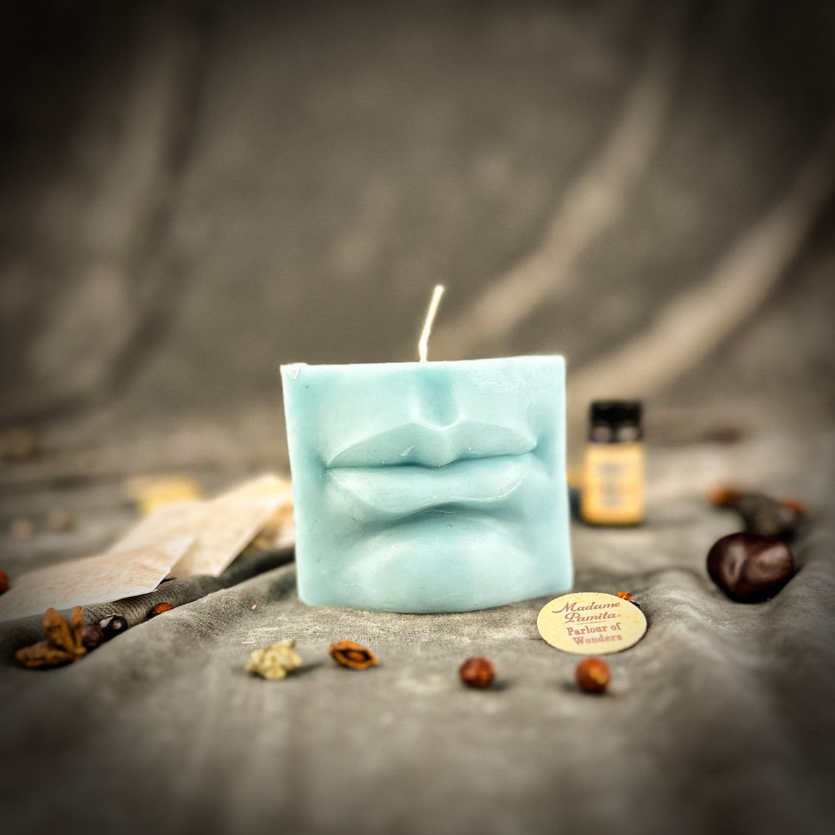 Ex-Voto Mouth Candle Spell Kit - Communication & Healing Magic in Blue for Gemini reconciliation magic