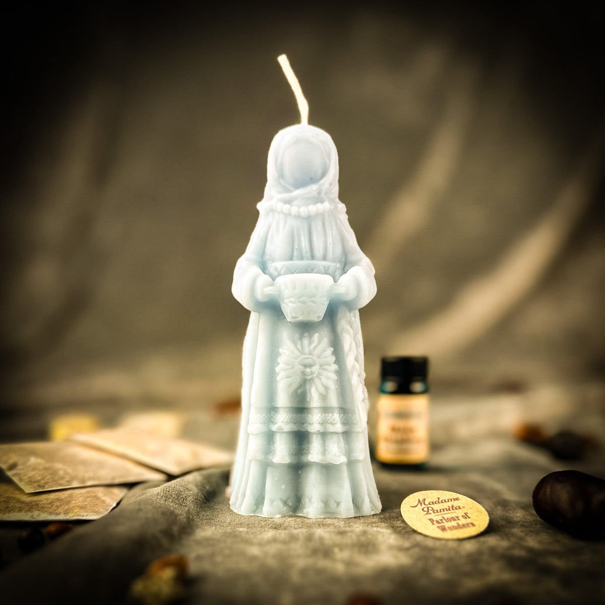 Znakharka Healing Witch Candle Spell Kit in Blue for Scorpio healing magic