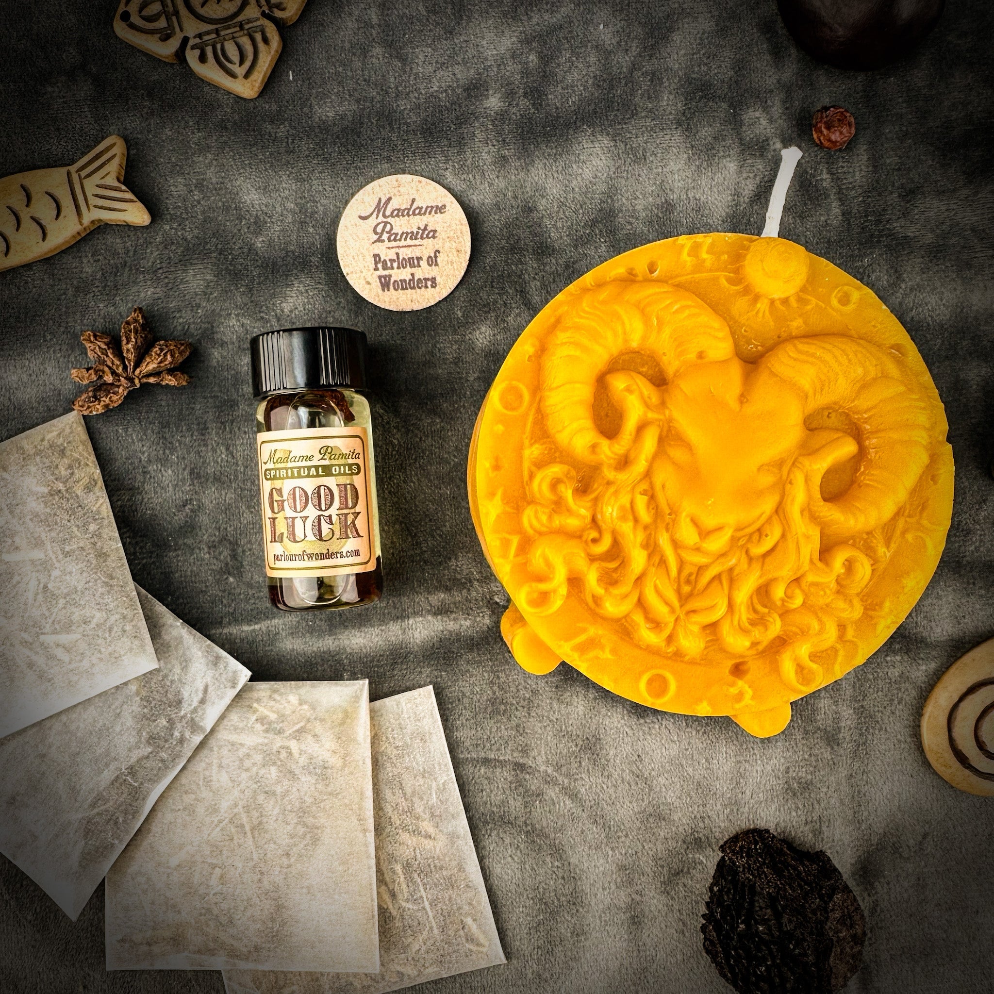 Aries Power Candle Spell Kit - Courage, Passion & Victory Magic
