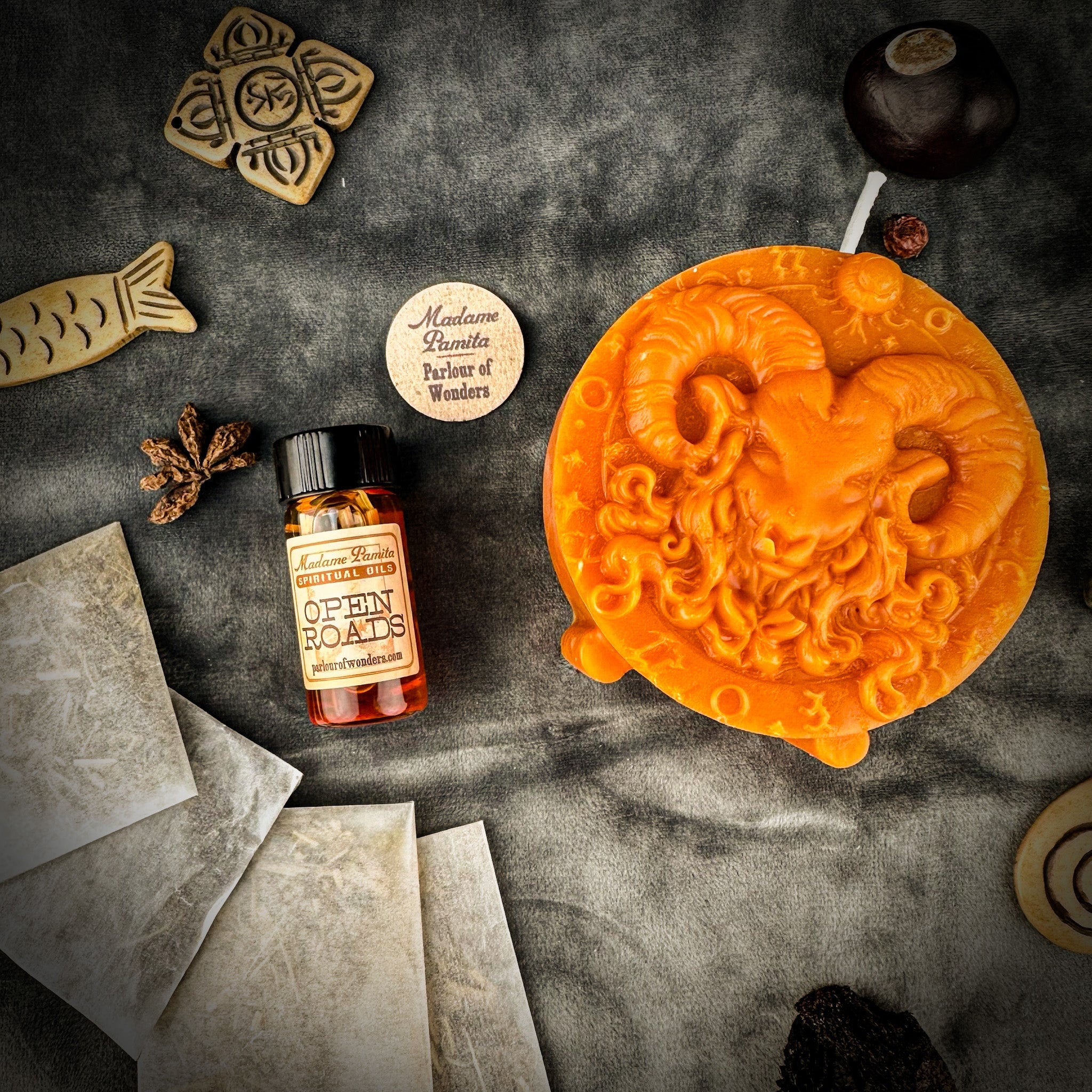 Aries Power Candle Spell Kit - Courage, Passion & Victory Magic