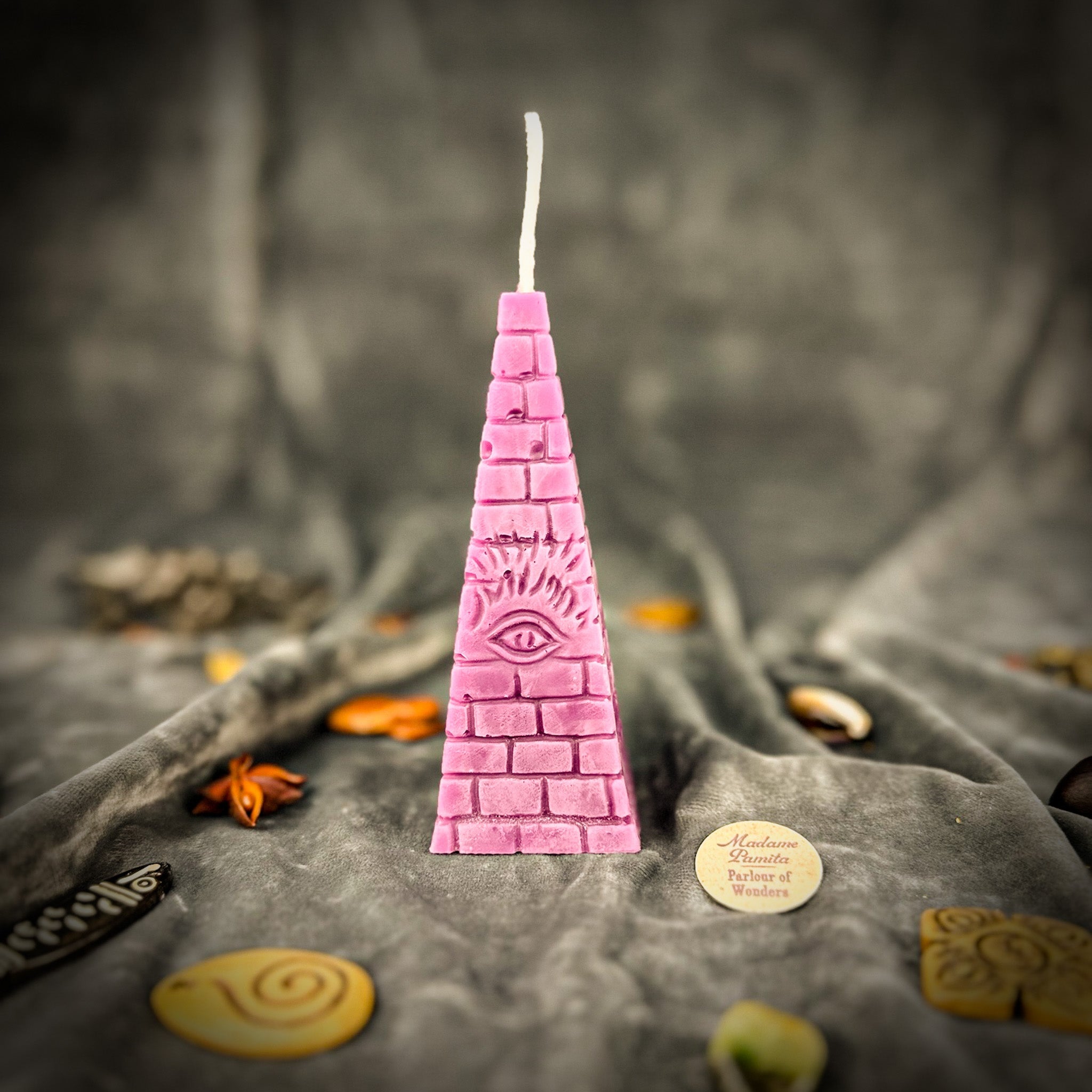 Beeswax All-Seeing Eye Pyramid Spell Candle