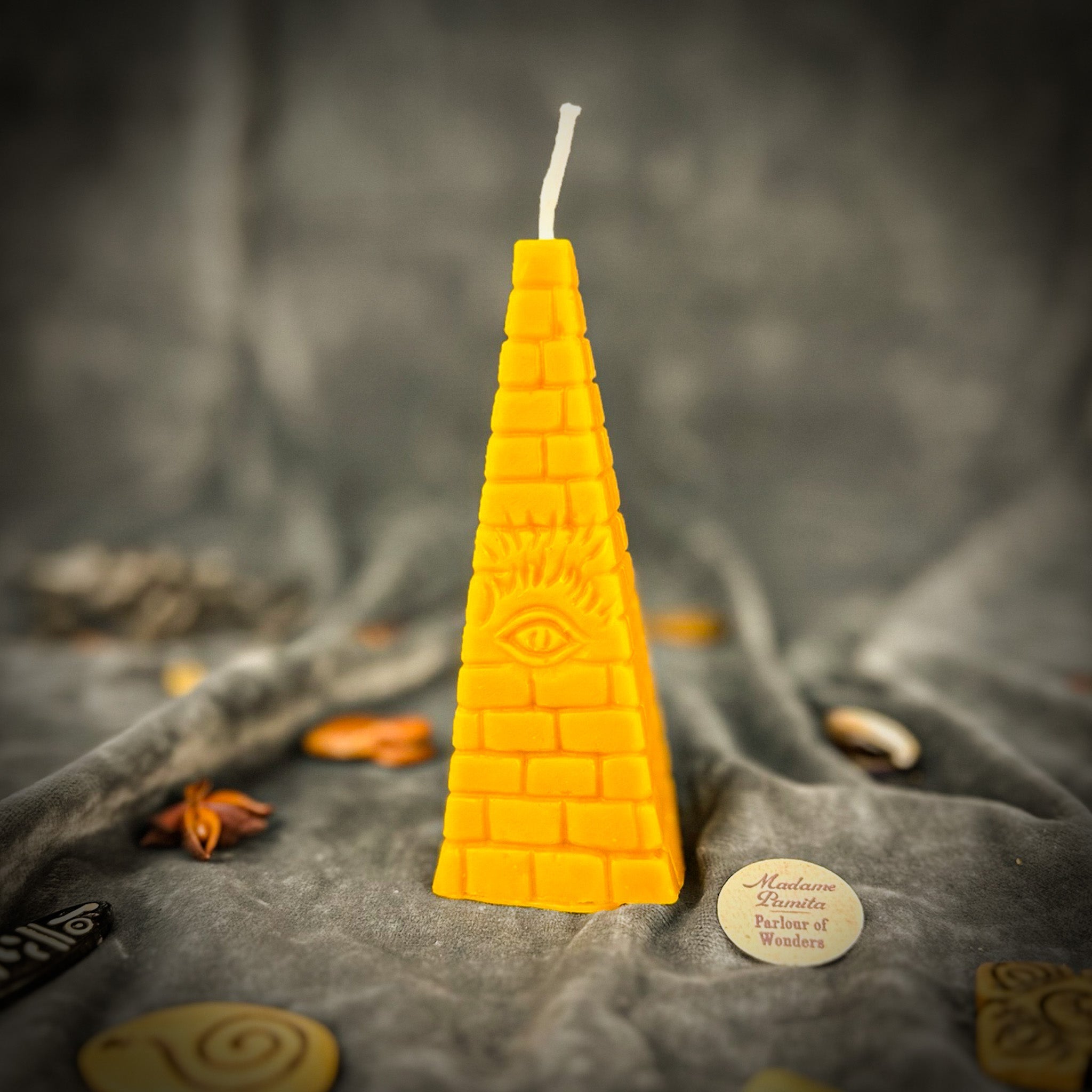 All-Seeing Eye Pyramid Candle Spell Kit - Divine Protection & Stability Magic