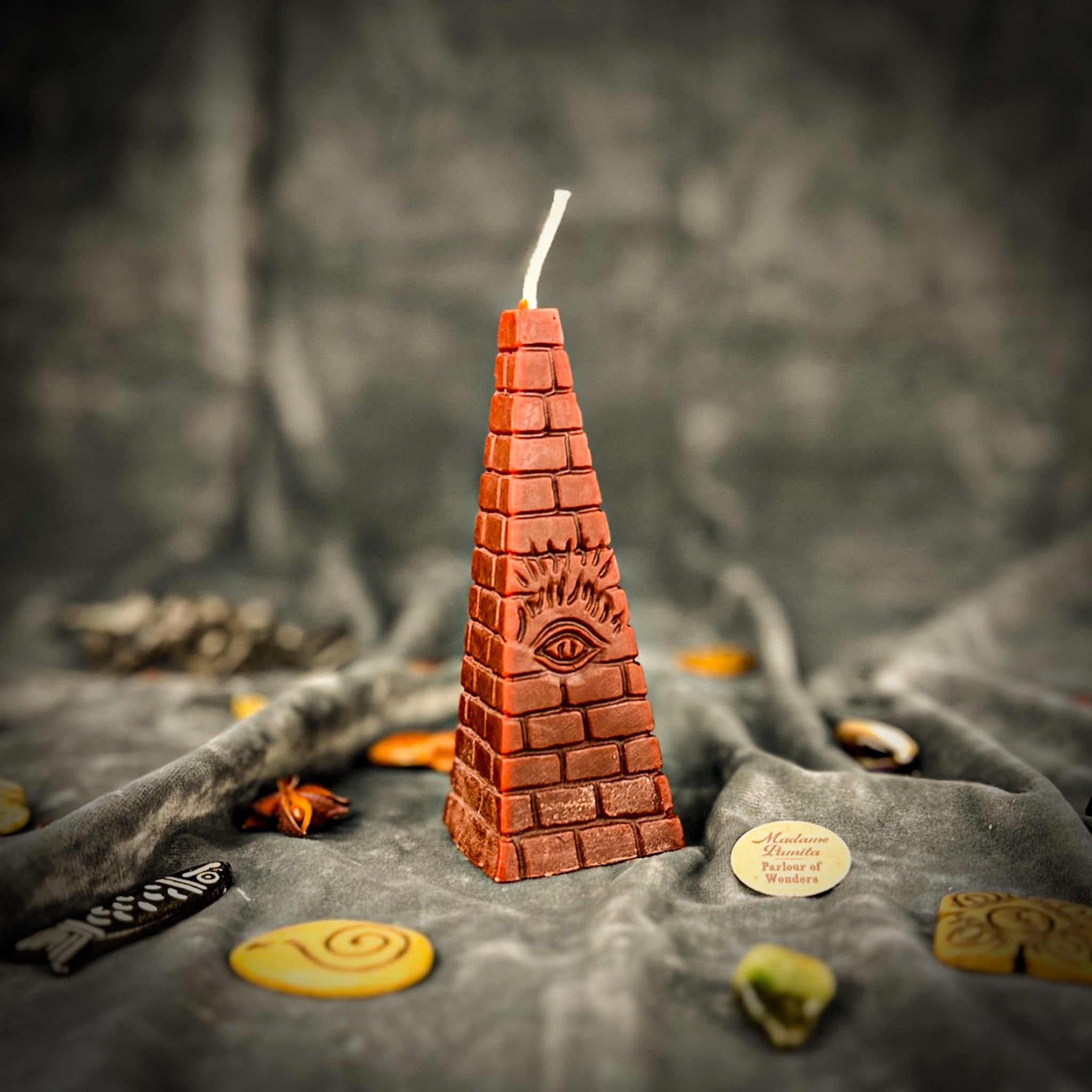Beeswax All-Seeing Eye Pyramid Spell Candle