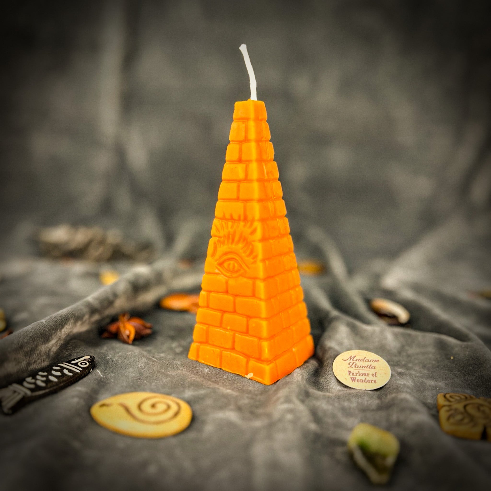 Beeswax All-Seeing Eye Pyramid Spell Candle