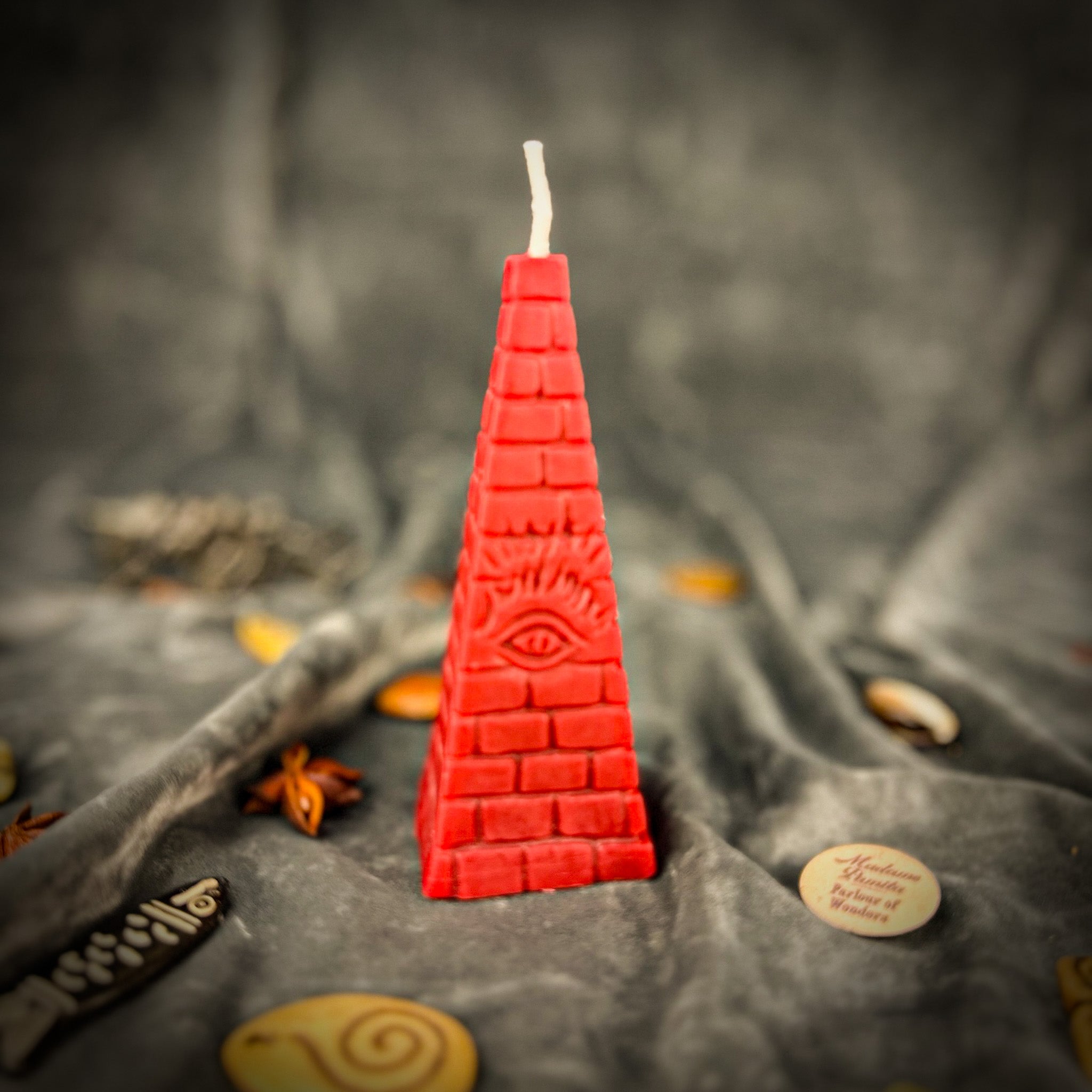 Beeswax All-Seeing Eye Pyramid Spell Candle