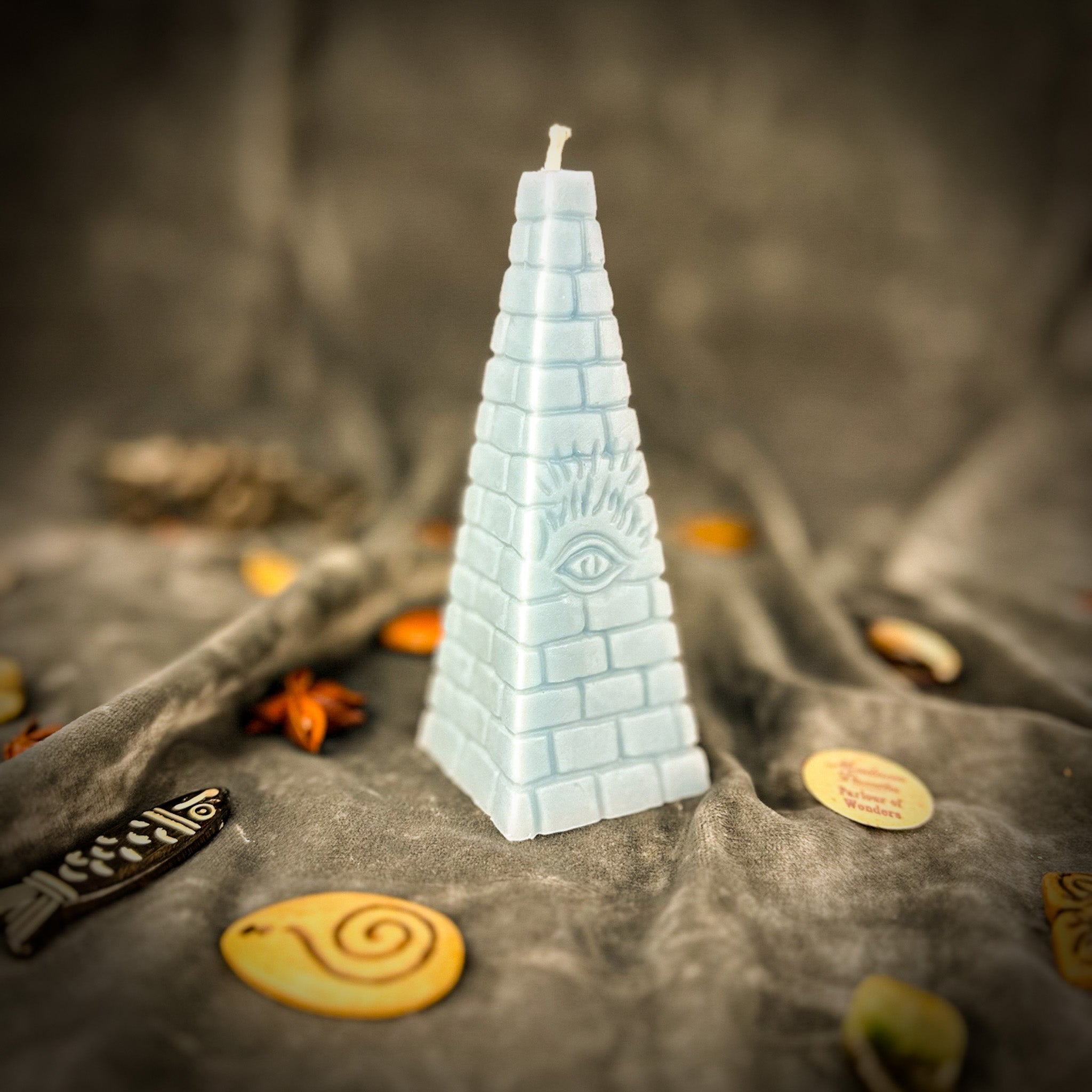 All-Seeing Eye Pyramid Candle Spell Kit - Divine Protection & Stability Magic