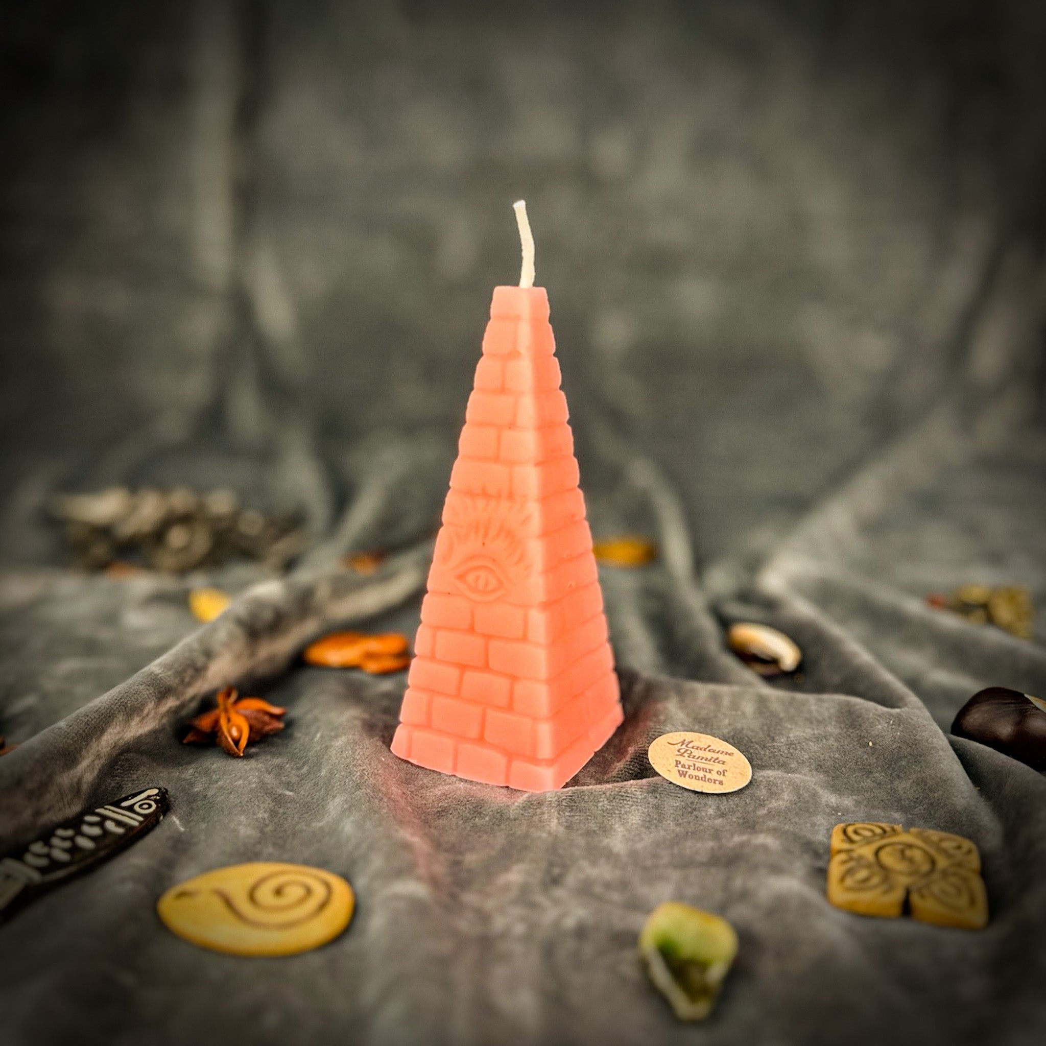 All-Seeing Eye Pyramid Candle Spell Kit - Divine Protection & Stability Magic