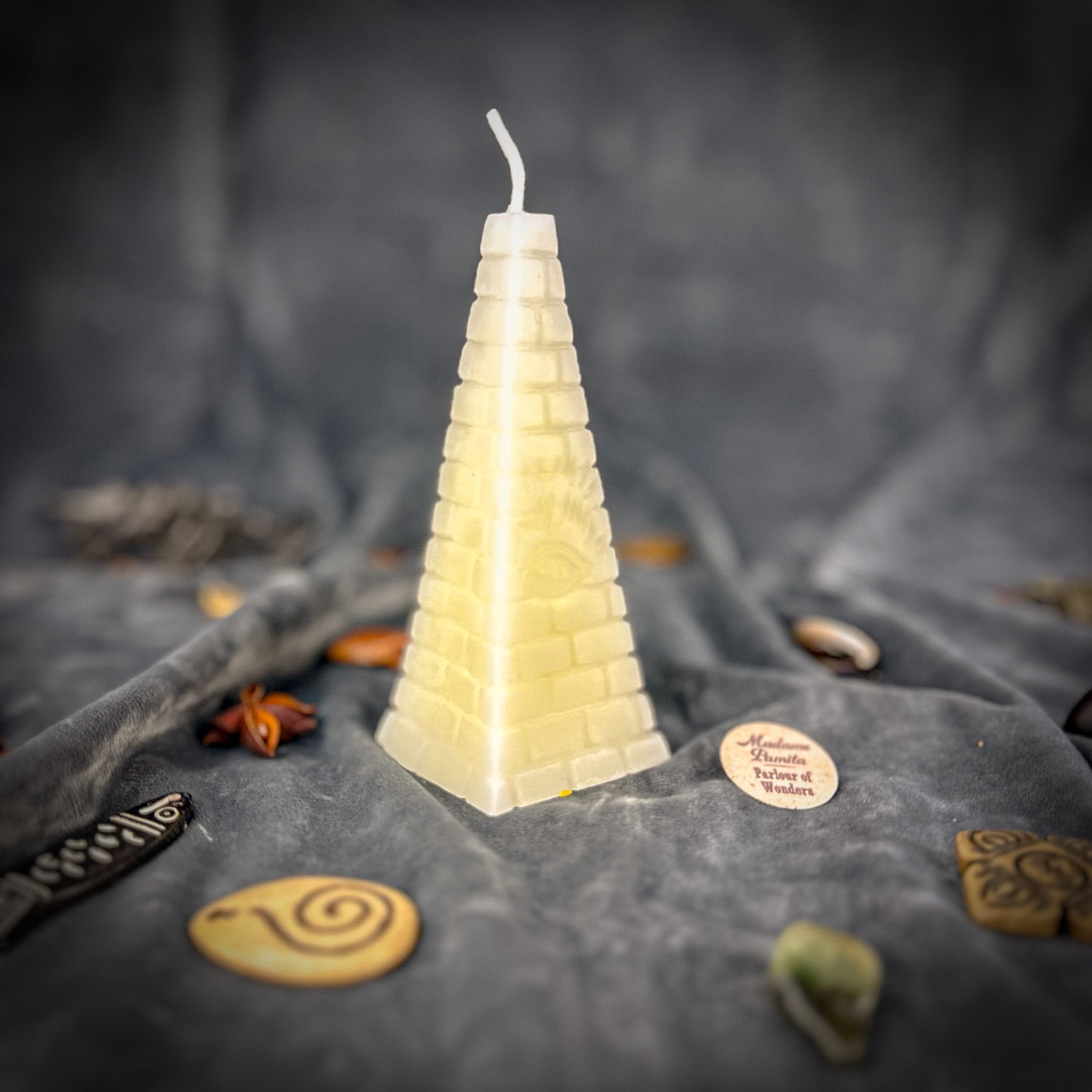 Beeswax All-Seeing Eye Pyramid Spell Candle