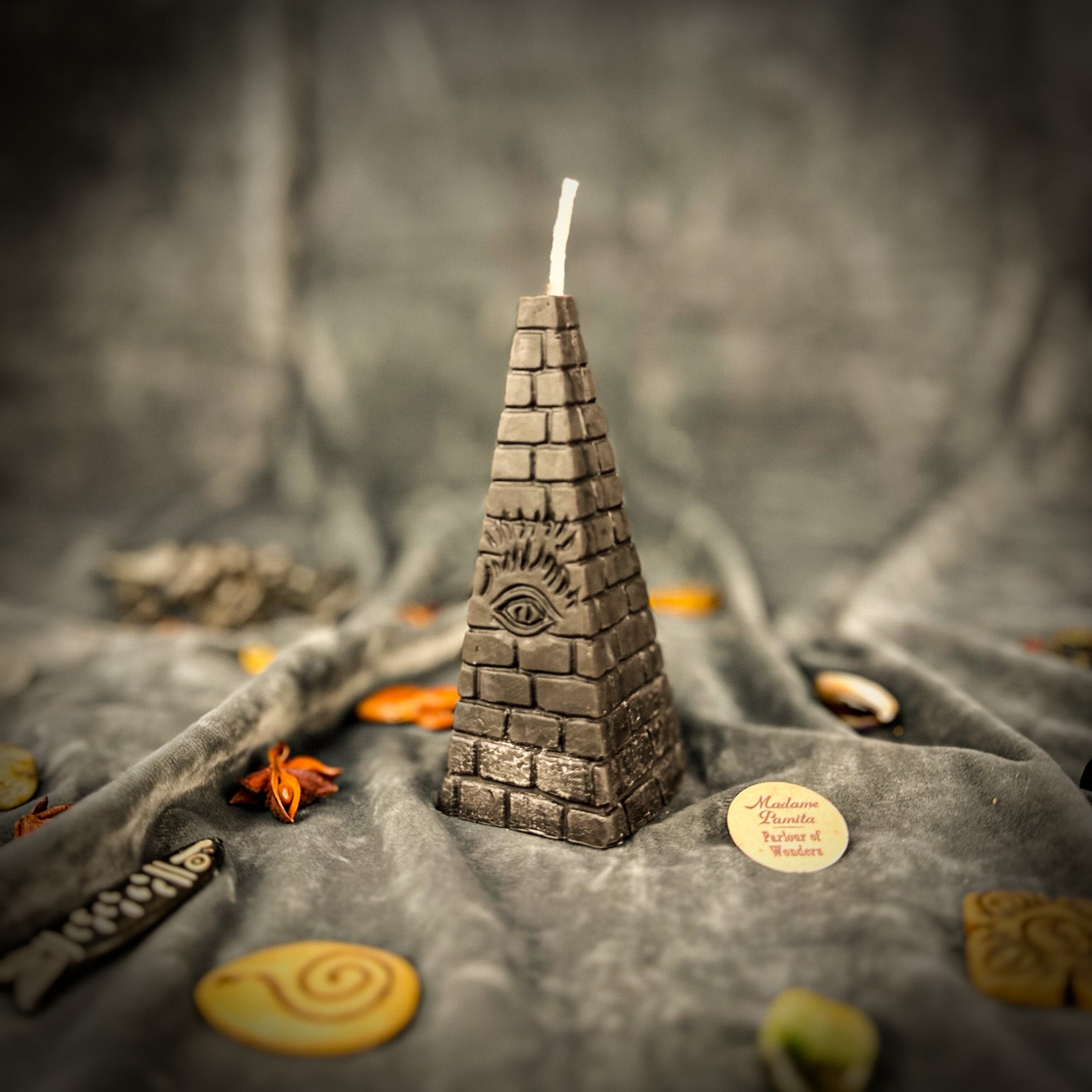All-Seeing Eye Pyramid Candle Spell Kit - Divine Protection & Stability Magic