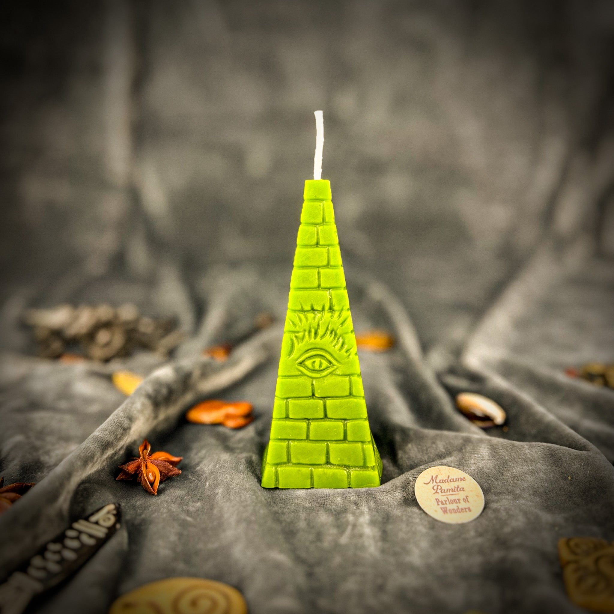 Beeswax All-Seeing Eye Pyramid Spell Candle