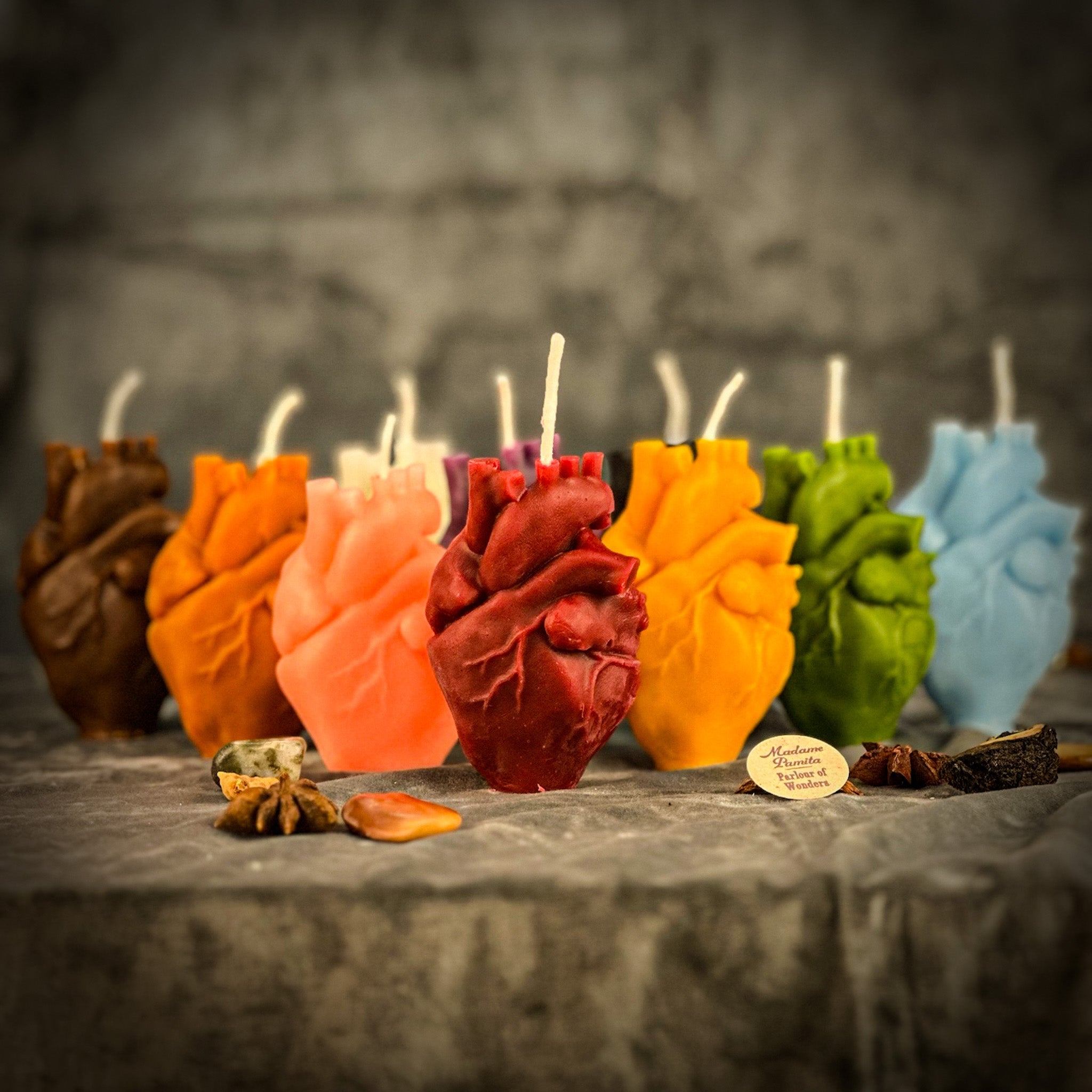 Beeswax Anatomical Heart Spell Candle