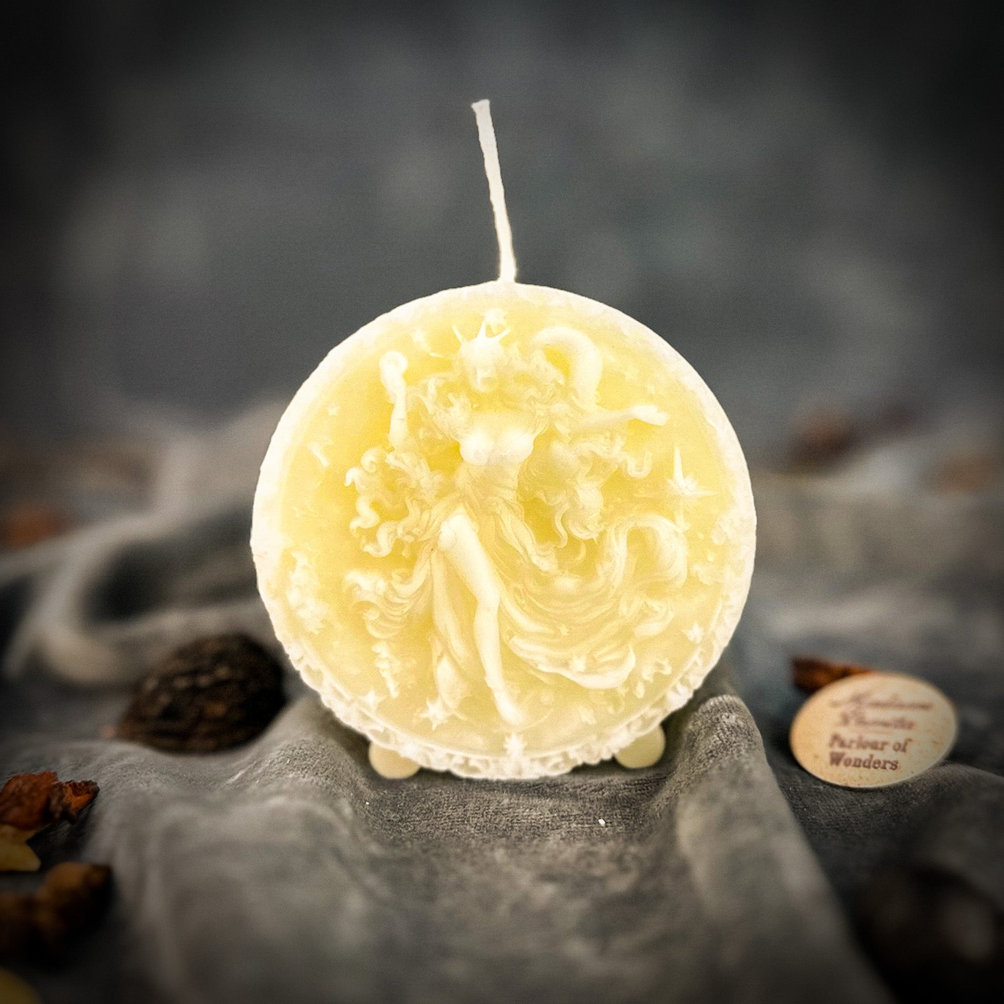 Beeswax Aquarius Water Bearer Zodiac Spell Candle