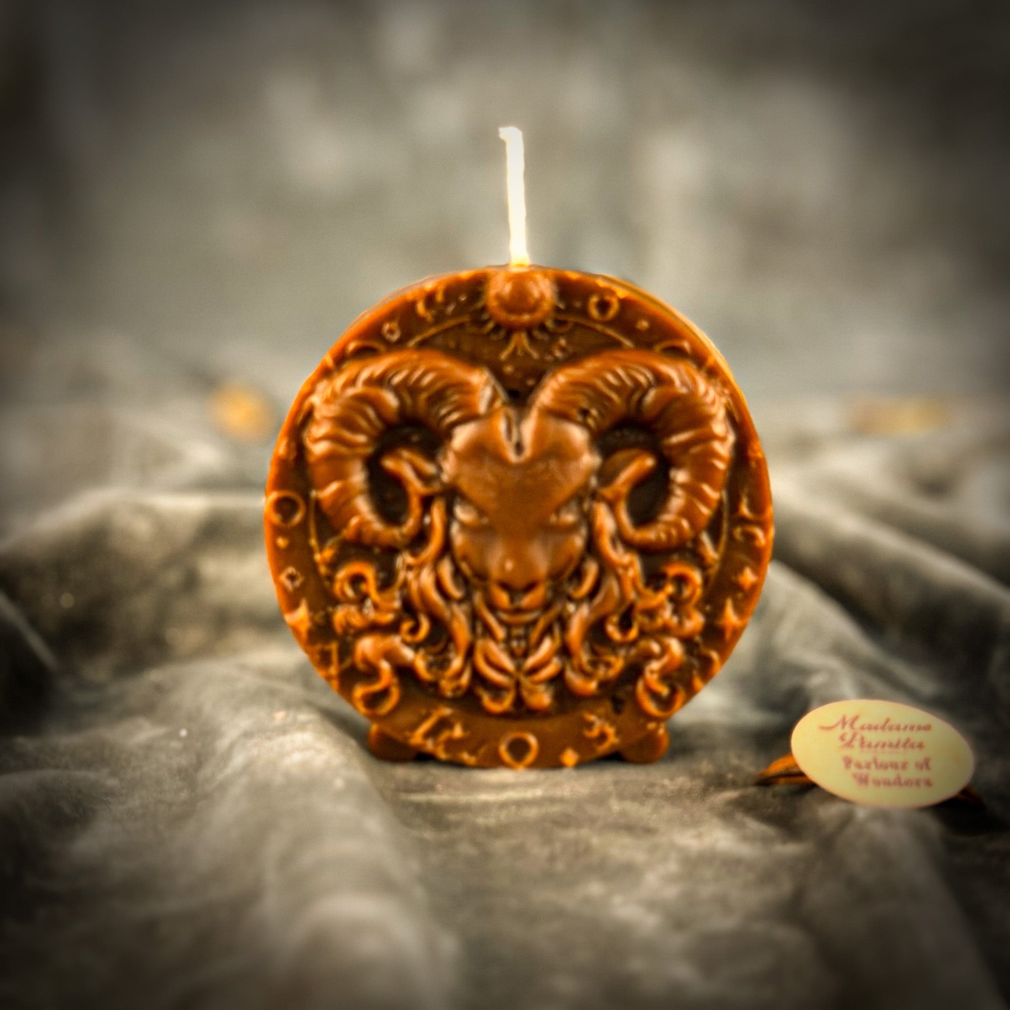 Beeswax Aries Ram Zodiac Spell Candle