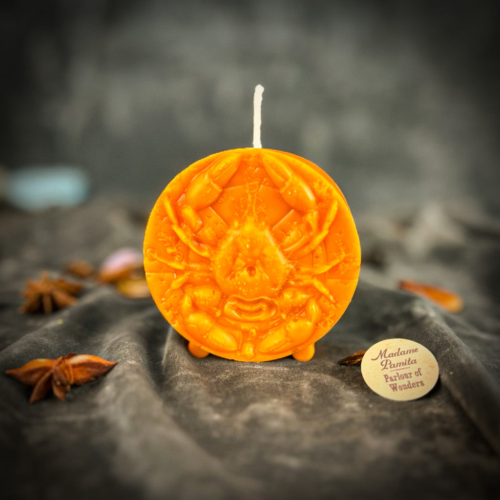 Beeswax Cancer Crab Zodiac Spell Candle