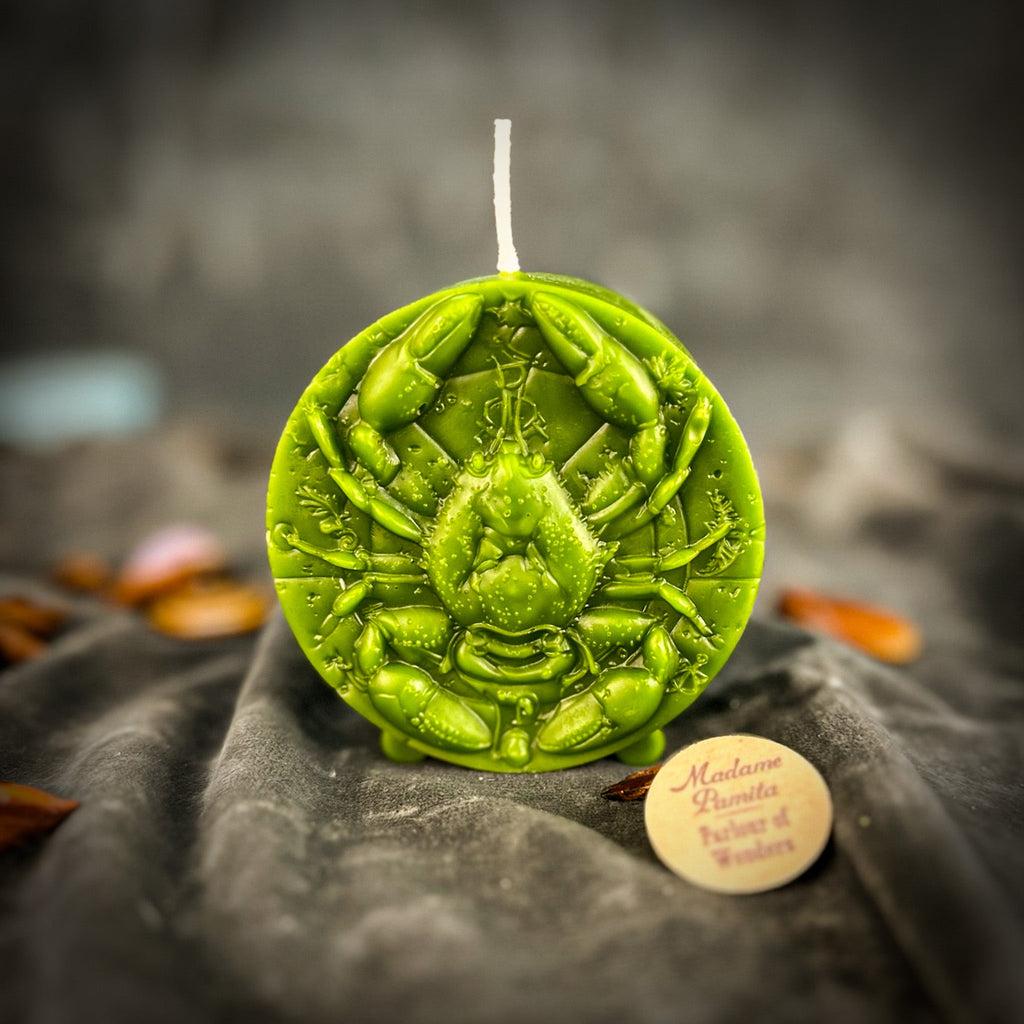 Beeswax Cancer Crab Zodiac Spell Candle