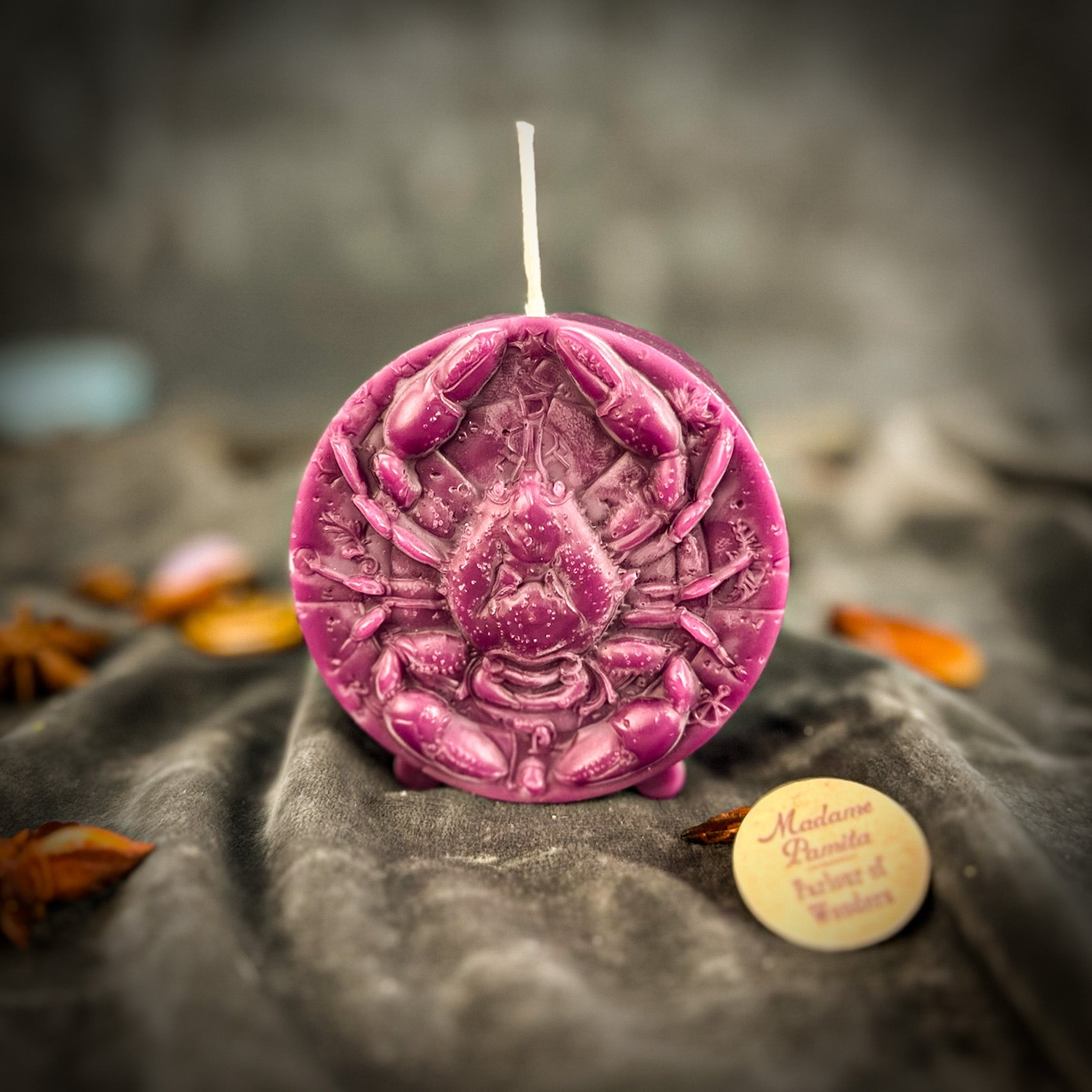 Beeswax Cancer Crab Zodiac Spell Candle