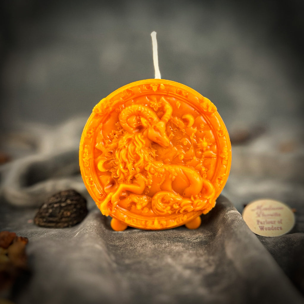 Beeswax Capricorn Goat Zodiac Spell Candle
