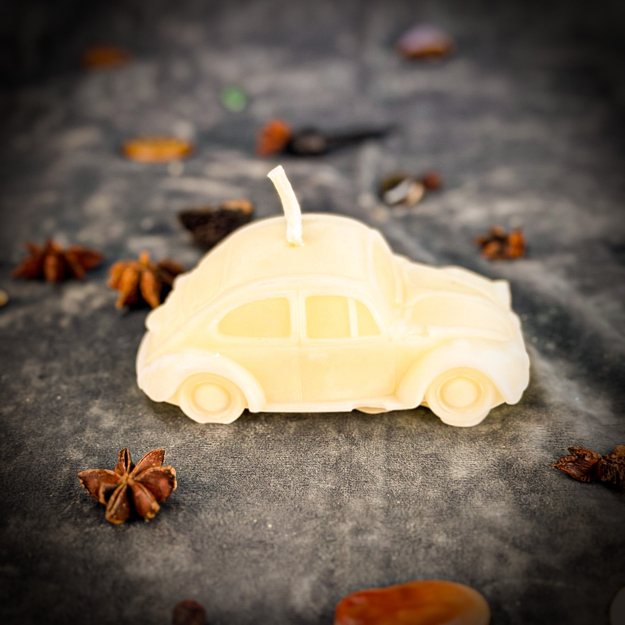 Beeswax Charmed Car Spell Candle