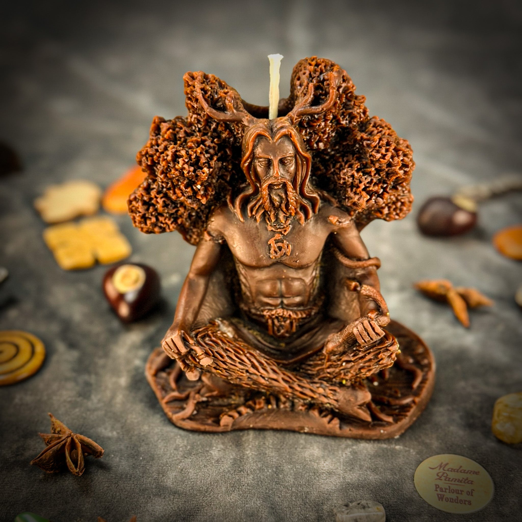 Beeswax Horned God Spell Candle