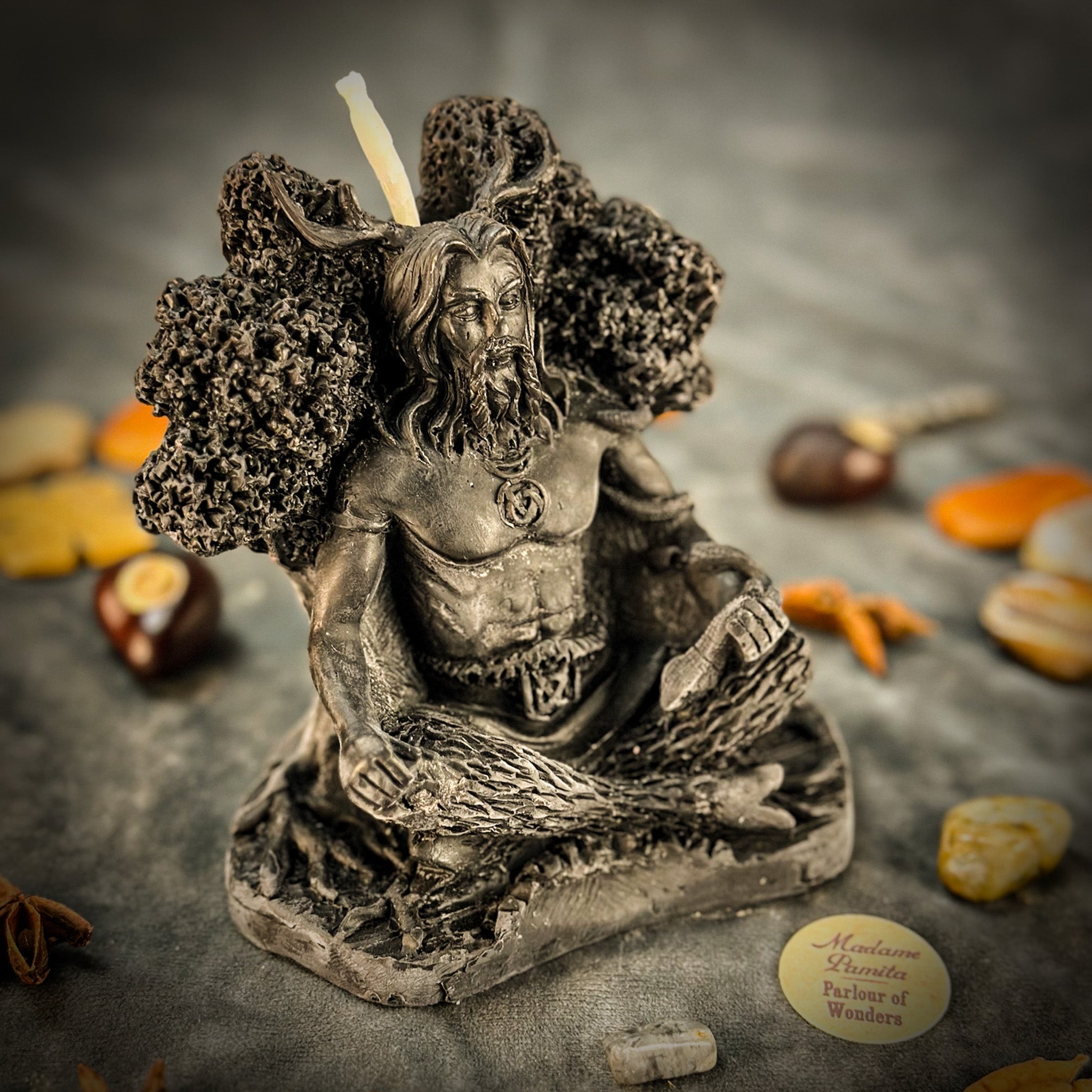 Beeswax Horned God Spell Candle