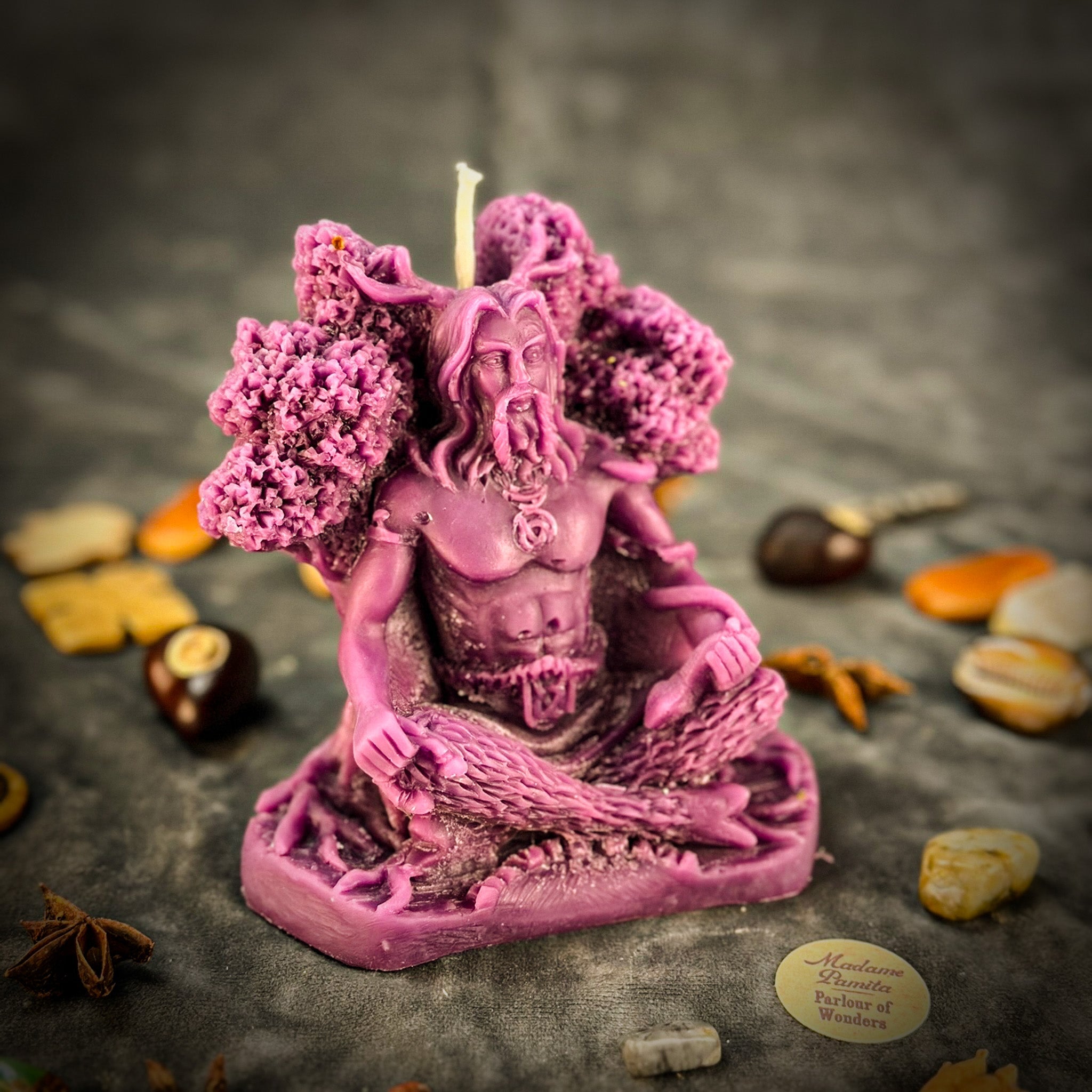 Beeswax Horned God Spell Candle
