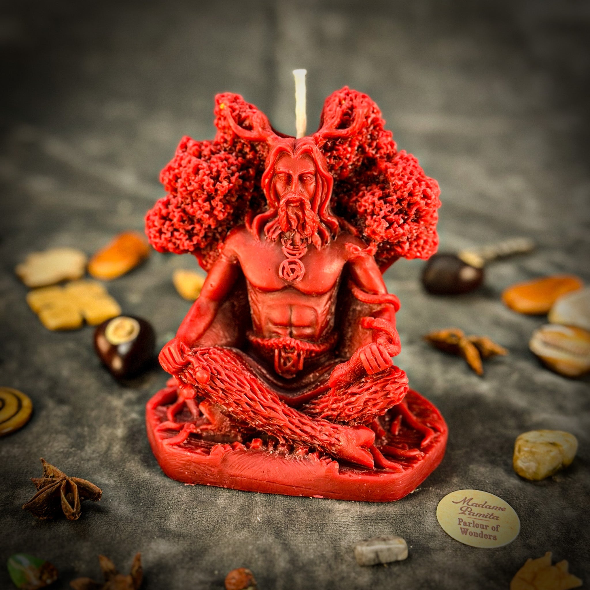 Beeswax Horned God Spell Candle
