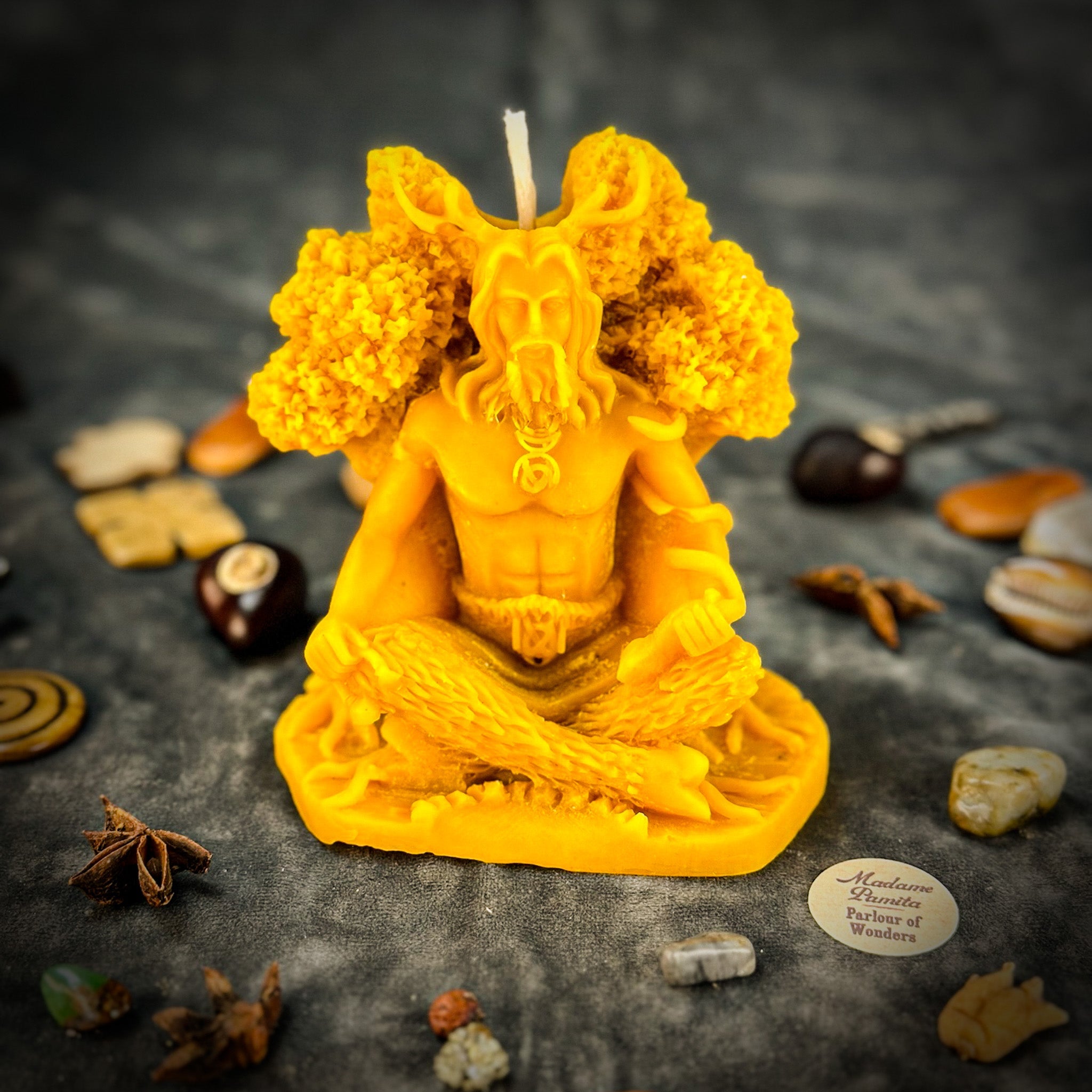 Beeswax Horned God Spell Candle
