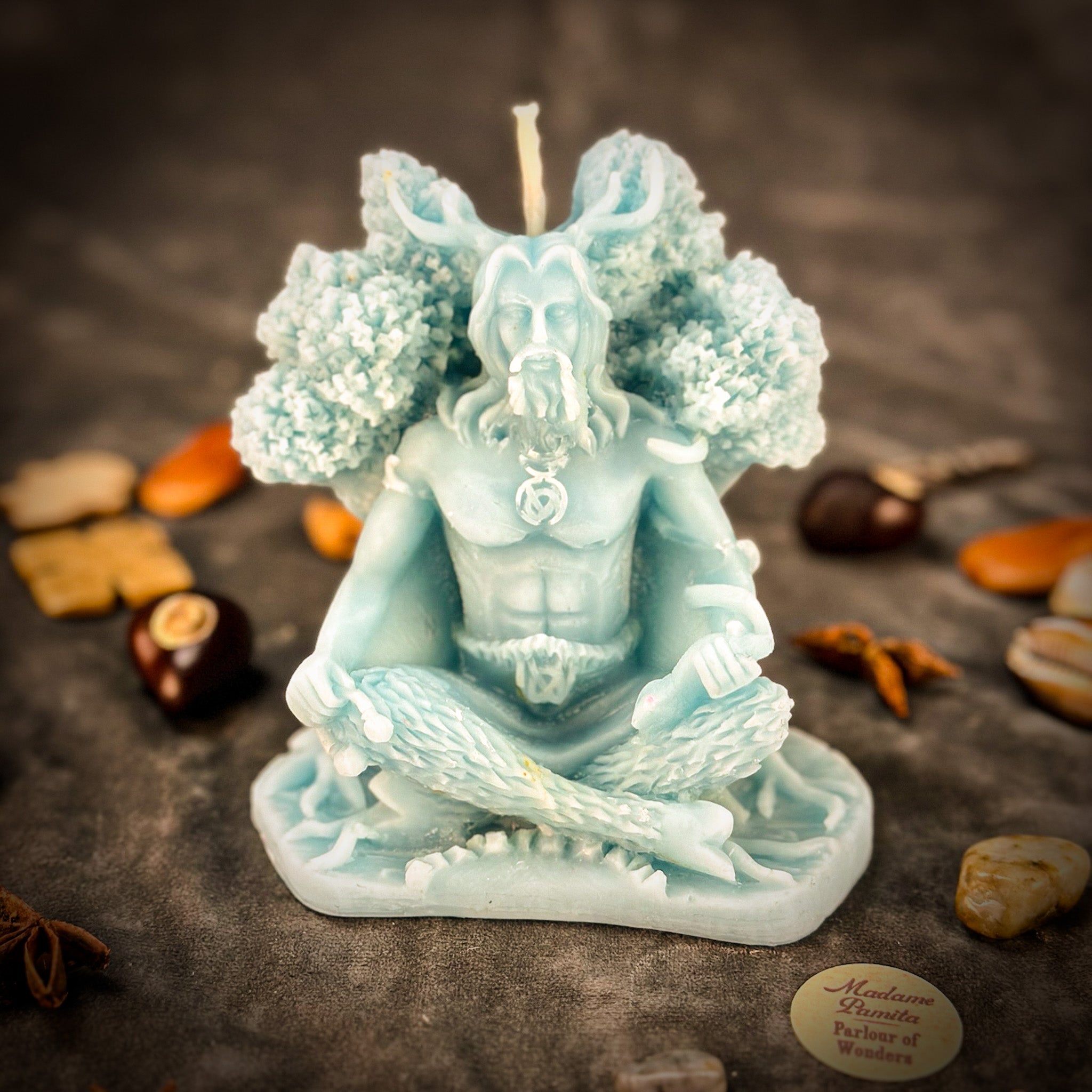 Beeswax Horned God Spell Candle