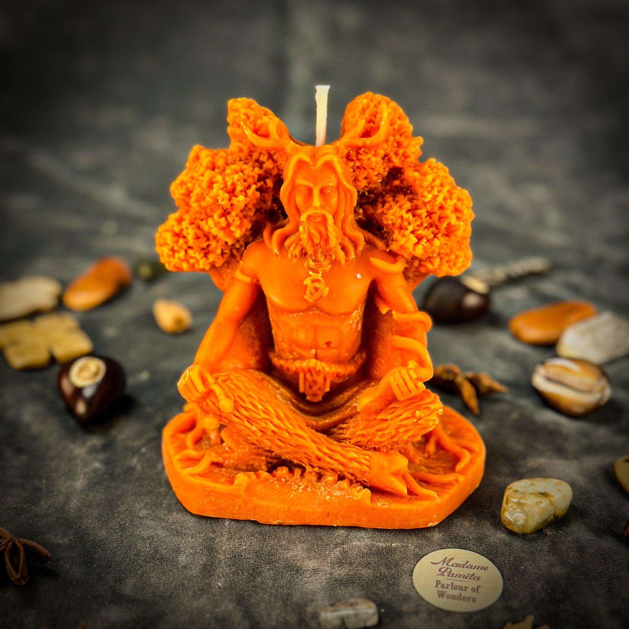 Beeswax Horned God Spell Candle