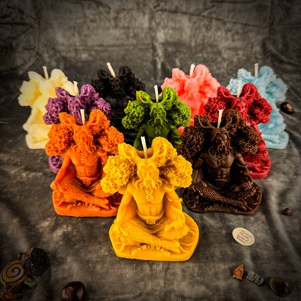 Beeswax Horned God Spell Candle