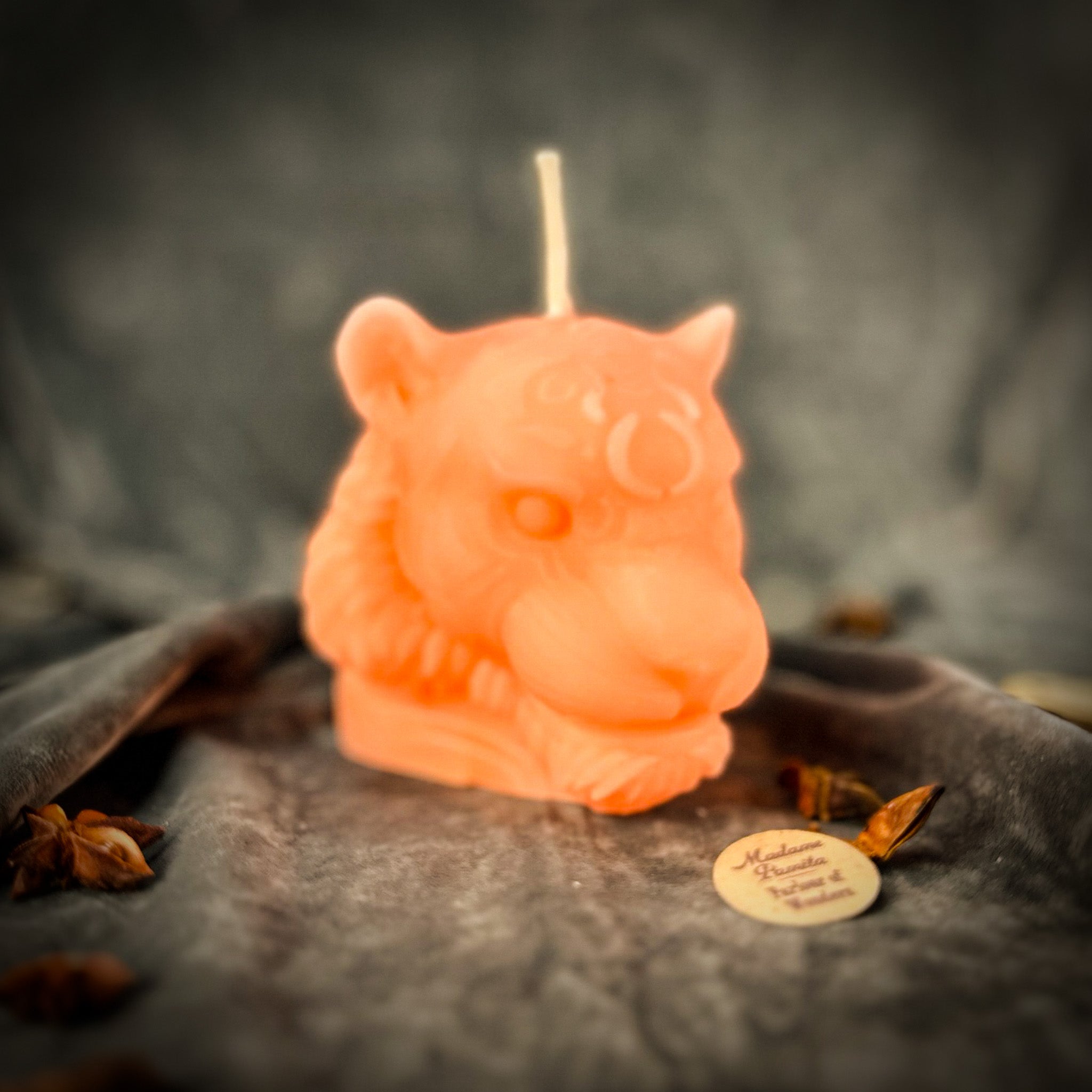 Beeswax Courageous Tiger Spell Candle