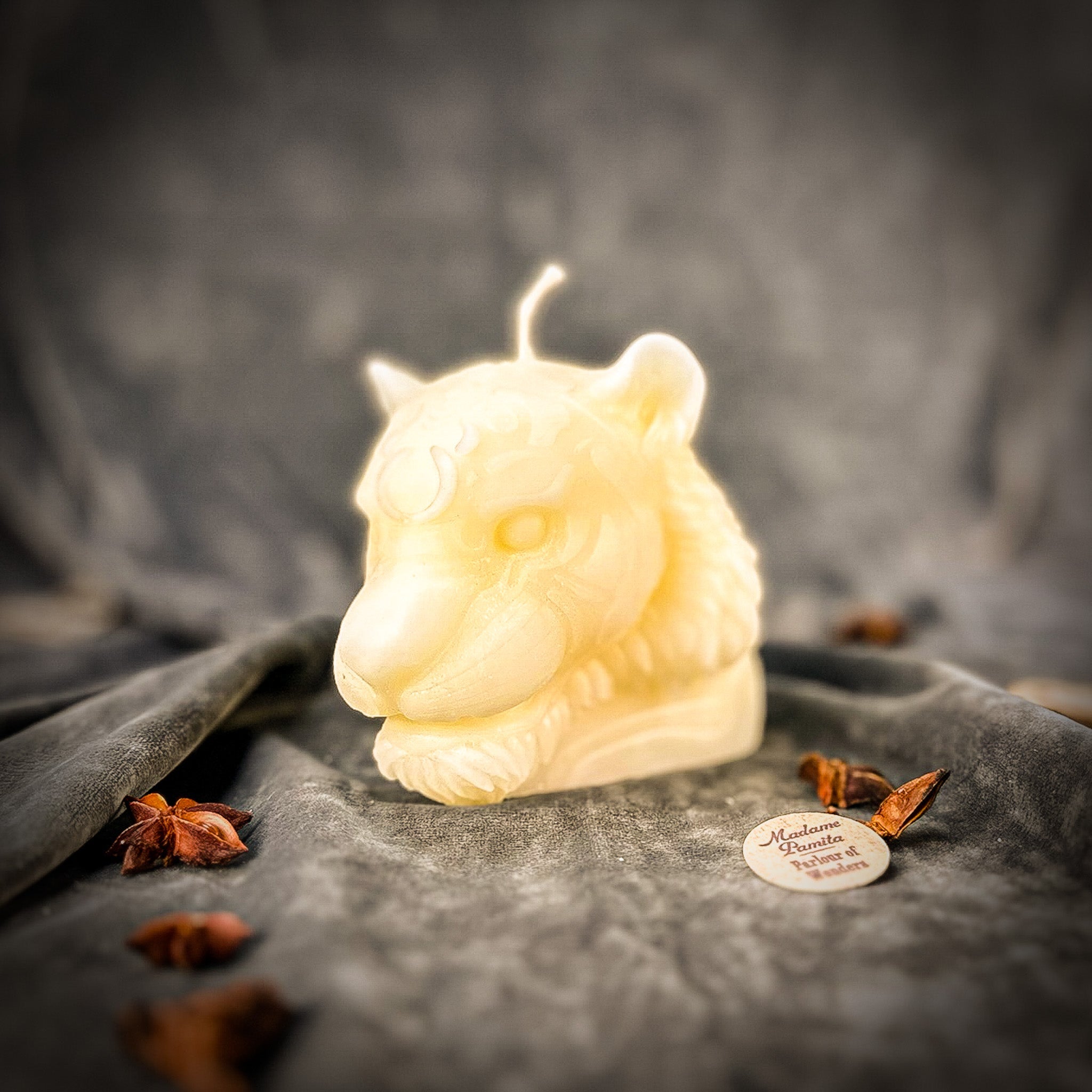Beeswax Courageous Tiger Spell Candle