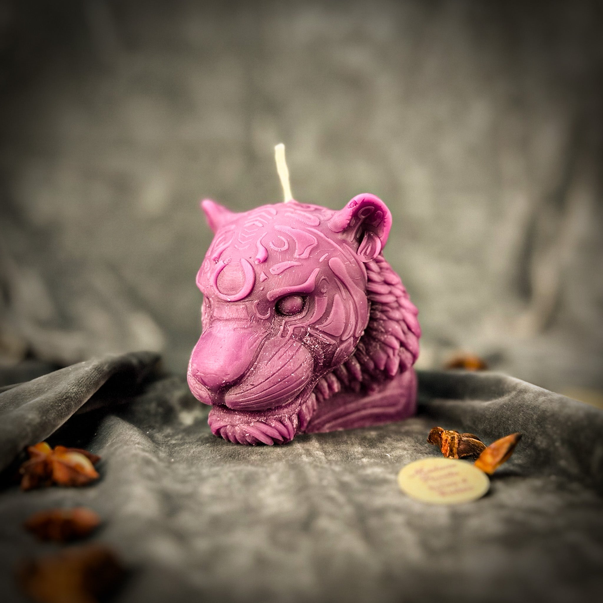 Beeswax Courageous Tiger Spell Candle