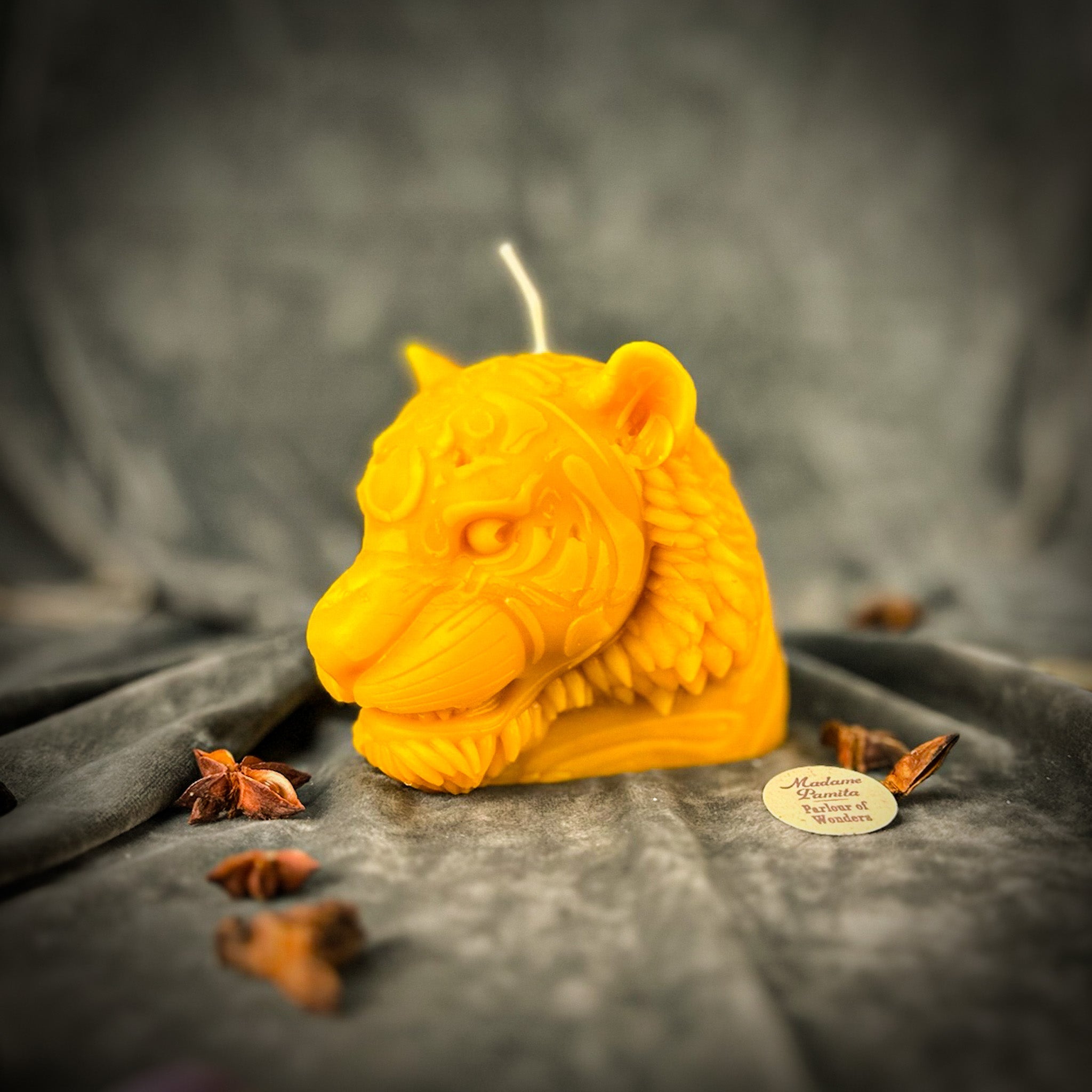 Beeswax Courageous Tiger Spell Candle