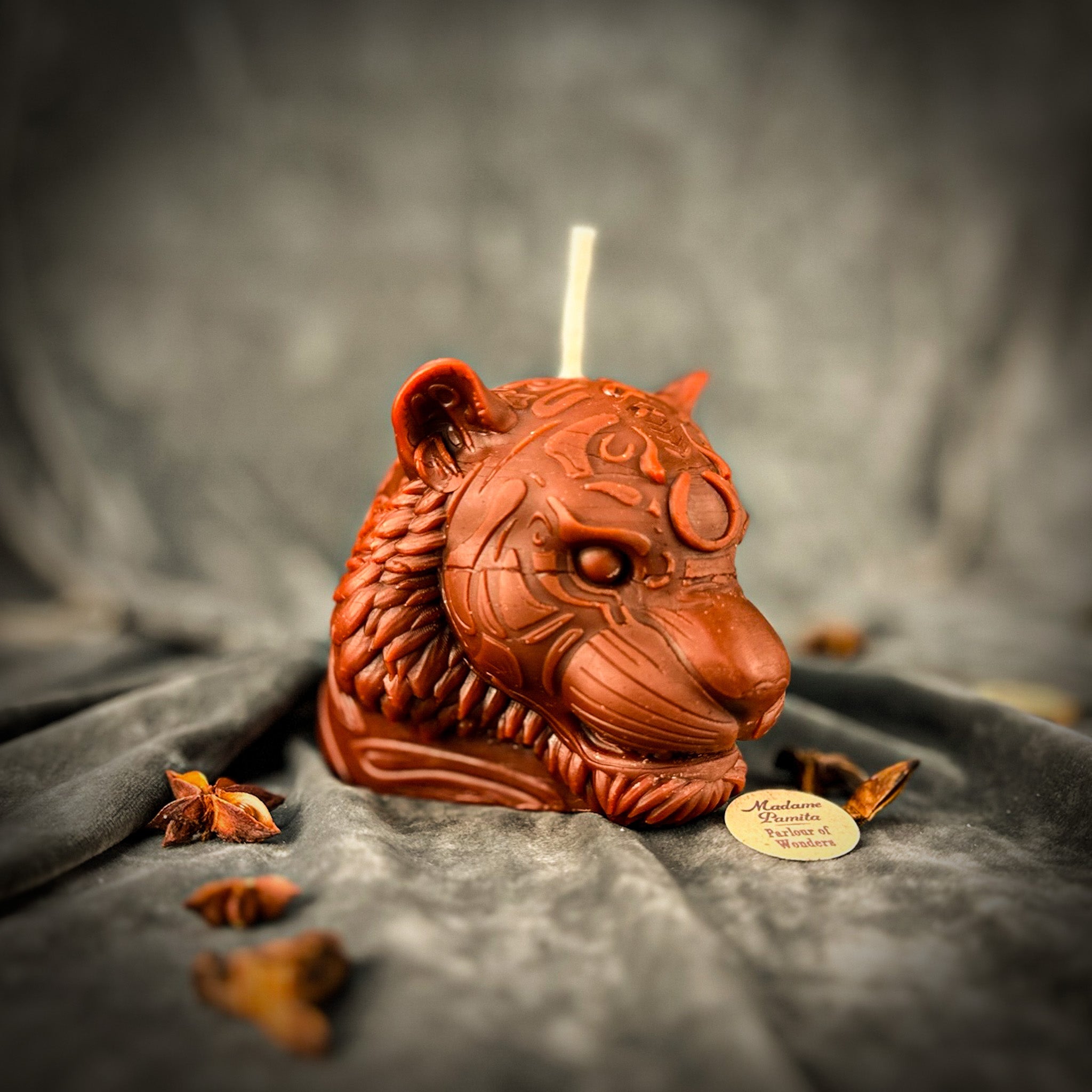 Beeswax Courageous Tiger Spell Candle