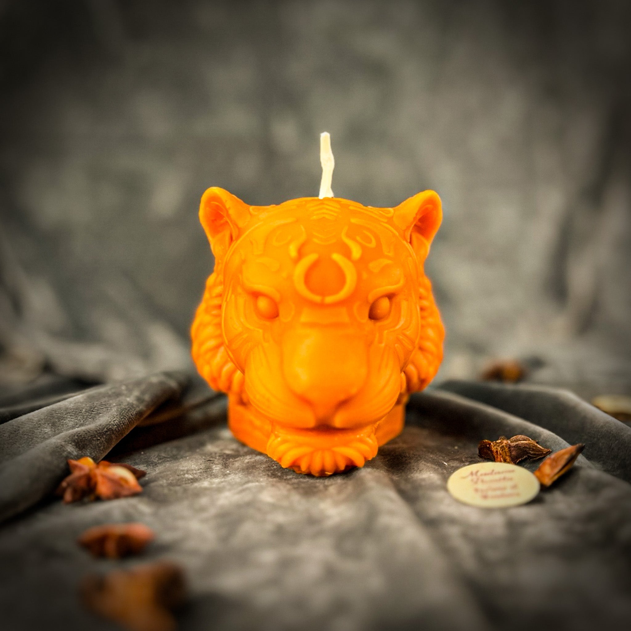 Beeswax Courageous Tiger Spell Candle