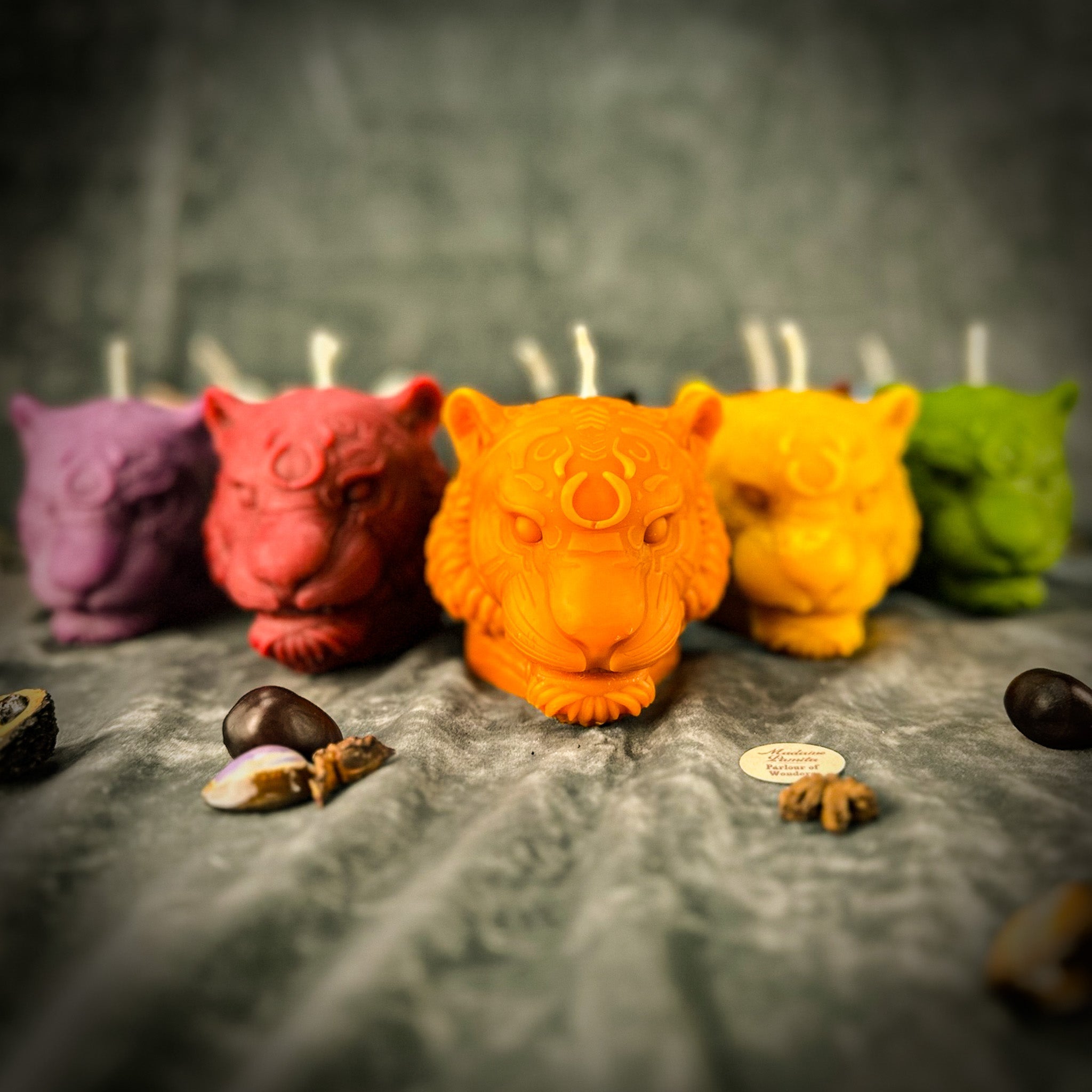 Beeswax Courageous Tiger Spell Candle