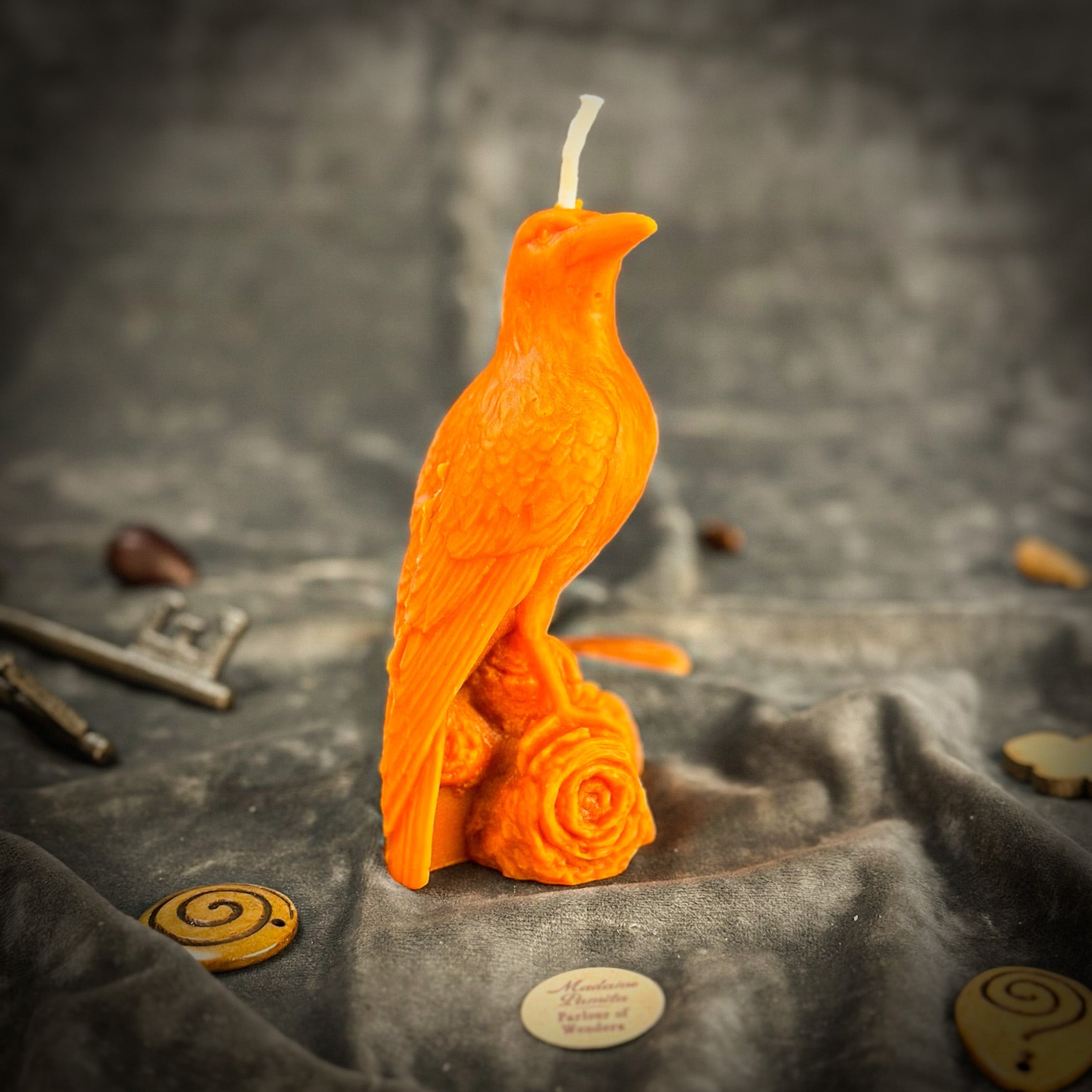 Beeswax Raven Magic Spell Candle