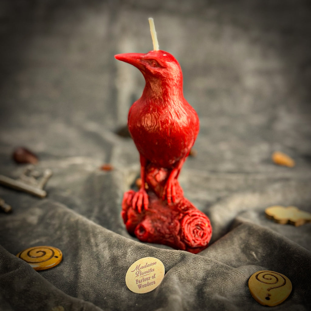 Beeswax Raven Magic Spell Candle