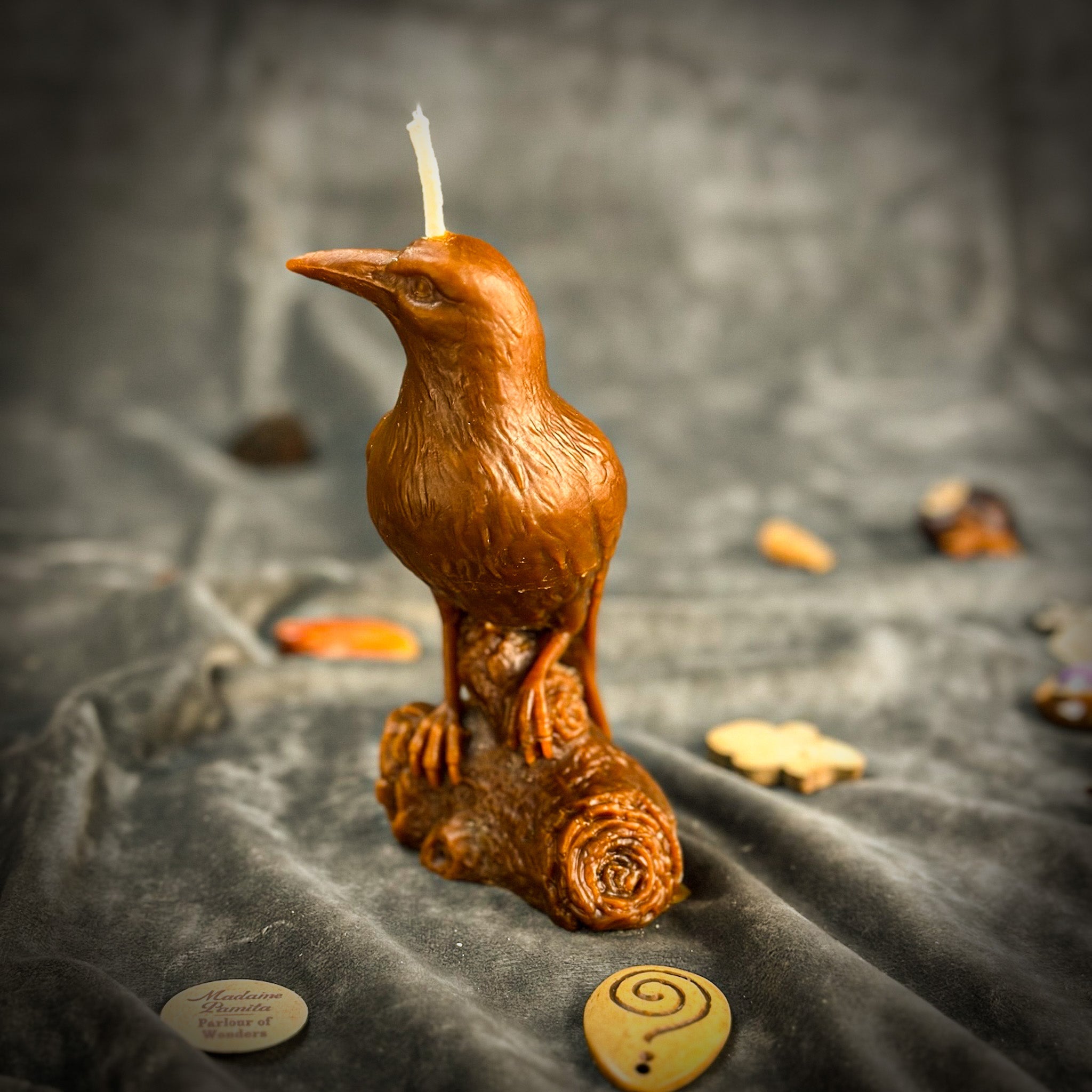 Beeswax Raven Magic Spell Candle