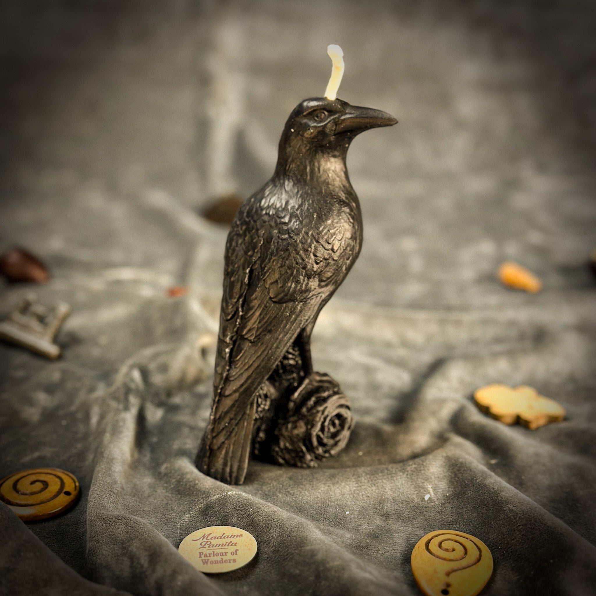 Beeswax Raven Magic Spell Candle