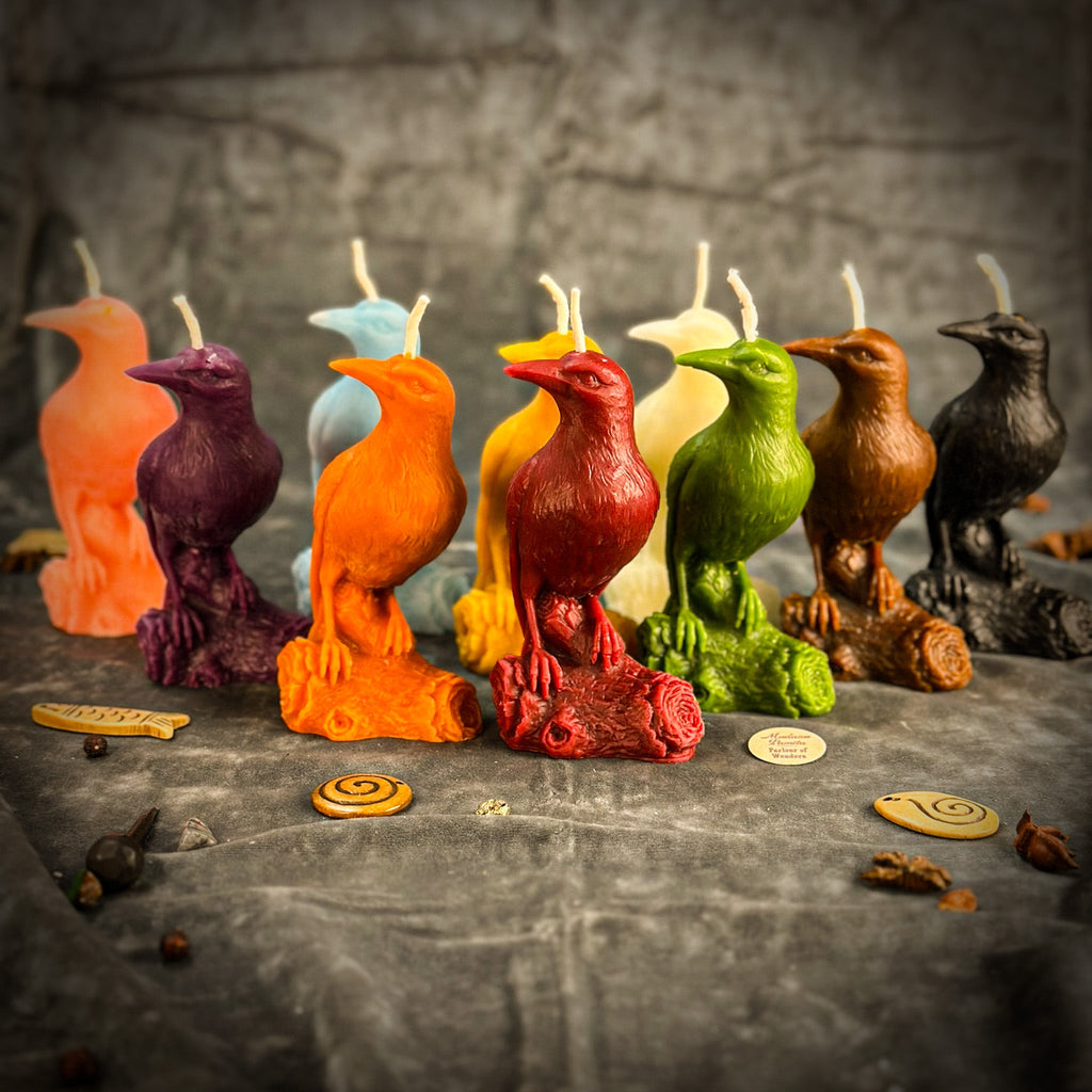 Beeswax Raven Magic Spell Candle