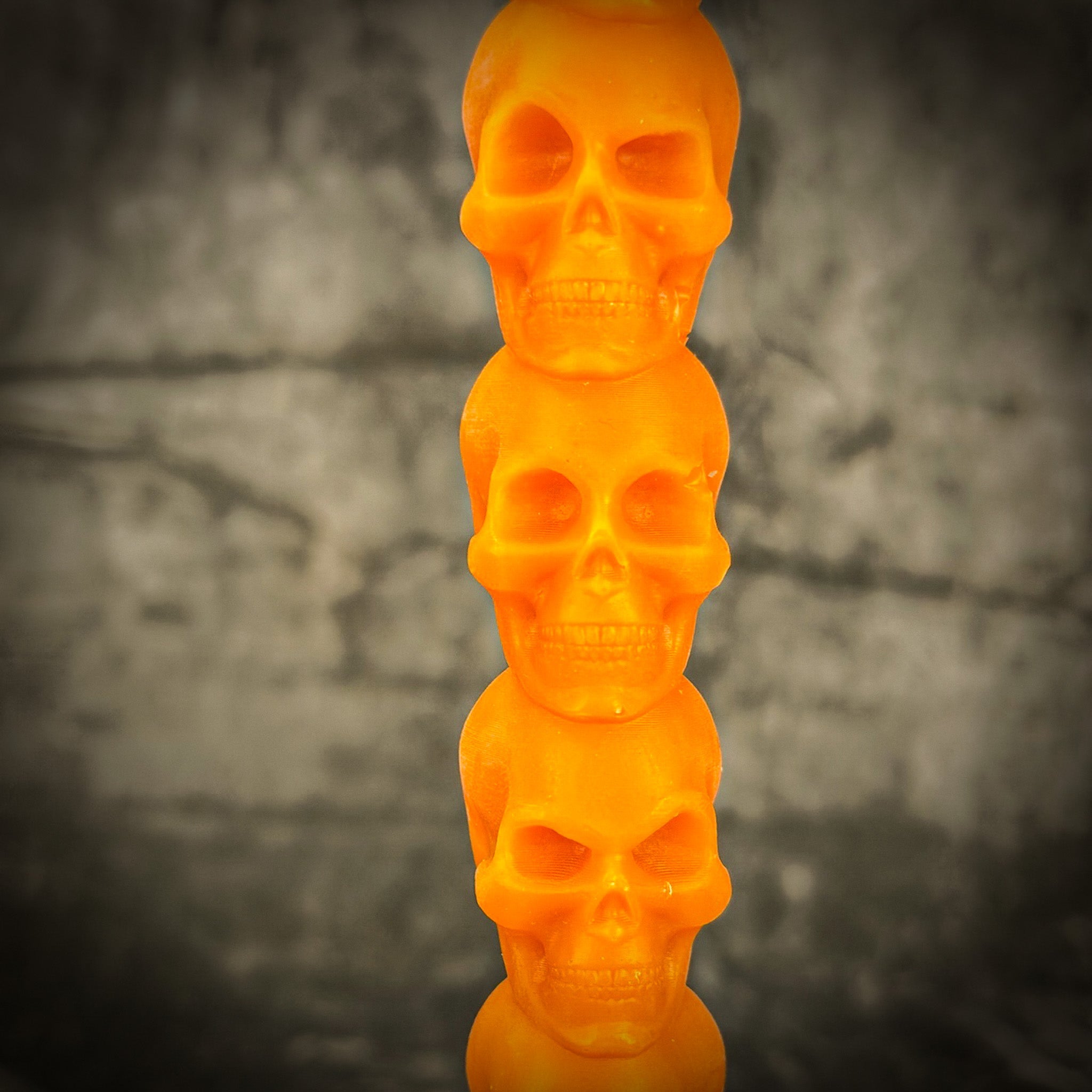 Beeswax Eight Day Skull Taper Spell Candle