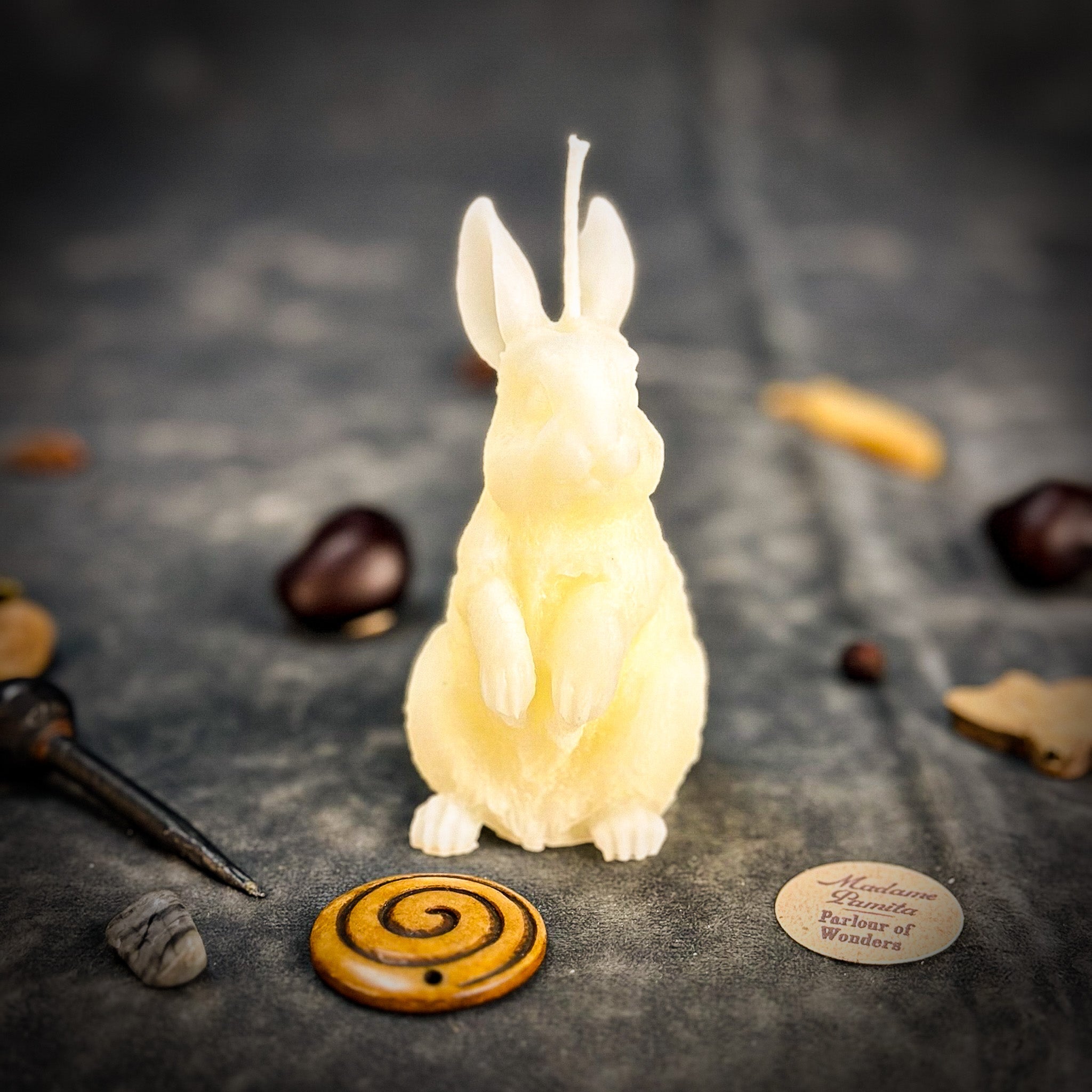 Beeswax Enchanted Bunny Spell Candle