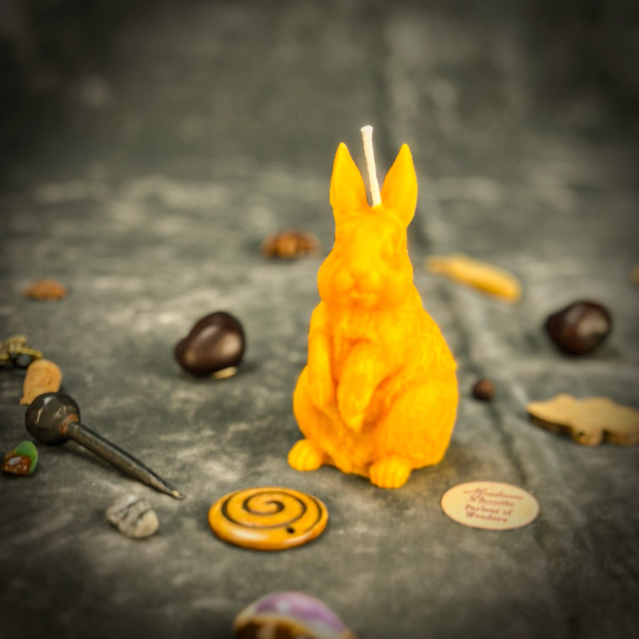 Beeswax Enchanted Bunny Spell Candle