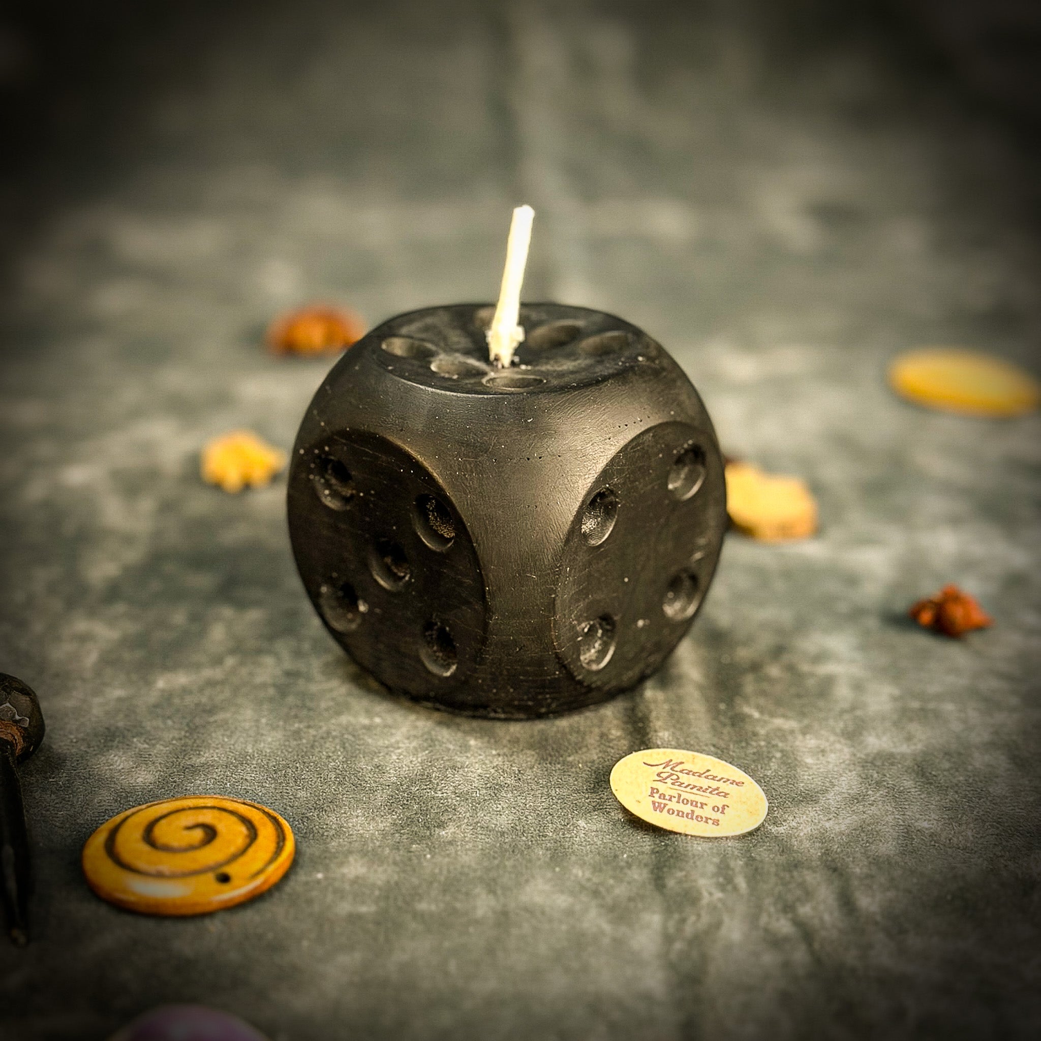 Beeswax Lucky Dice Spell Candle